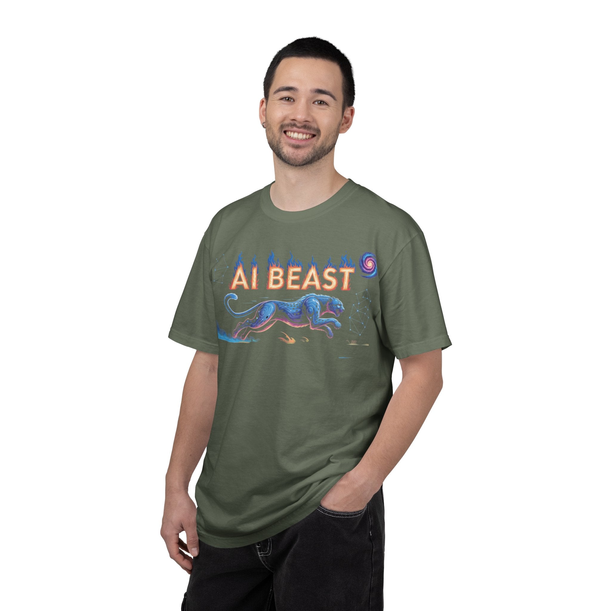 AI BEAST “Digital Predator” Unisex Garment-Dyed T-shirt