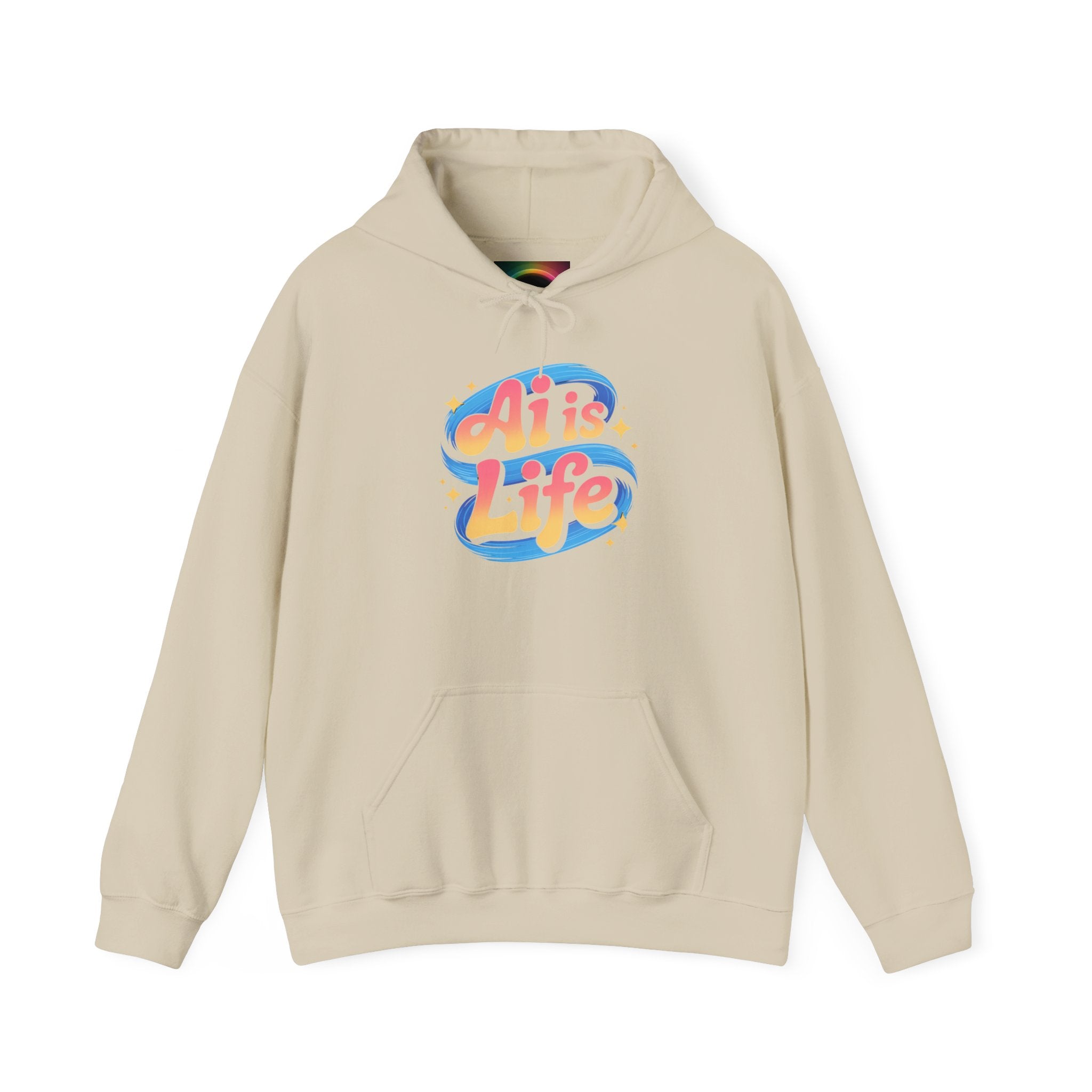 AI is Life "COSMIC SWIRL" — Retro Colorful Graphic Pullover Hoodie