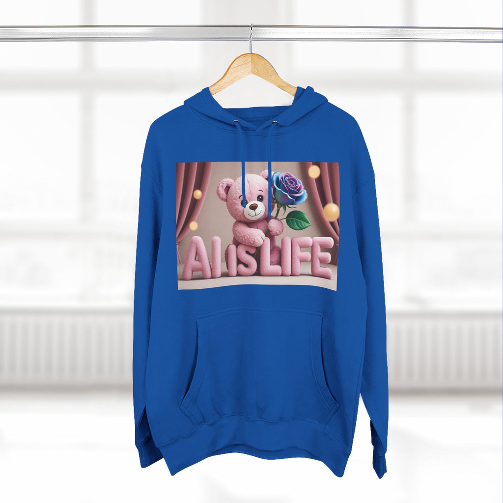 AI IS LIFE  "CUTE CIRCUIT" Three-Panel Fleece Hoodie