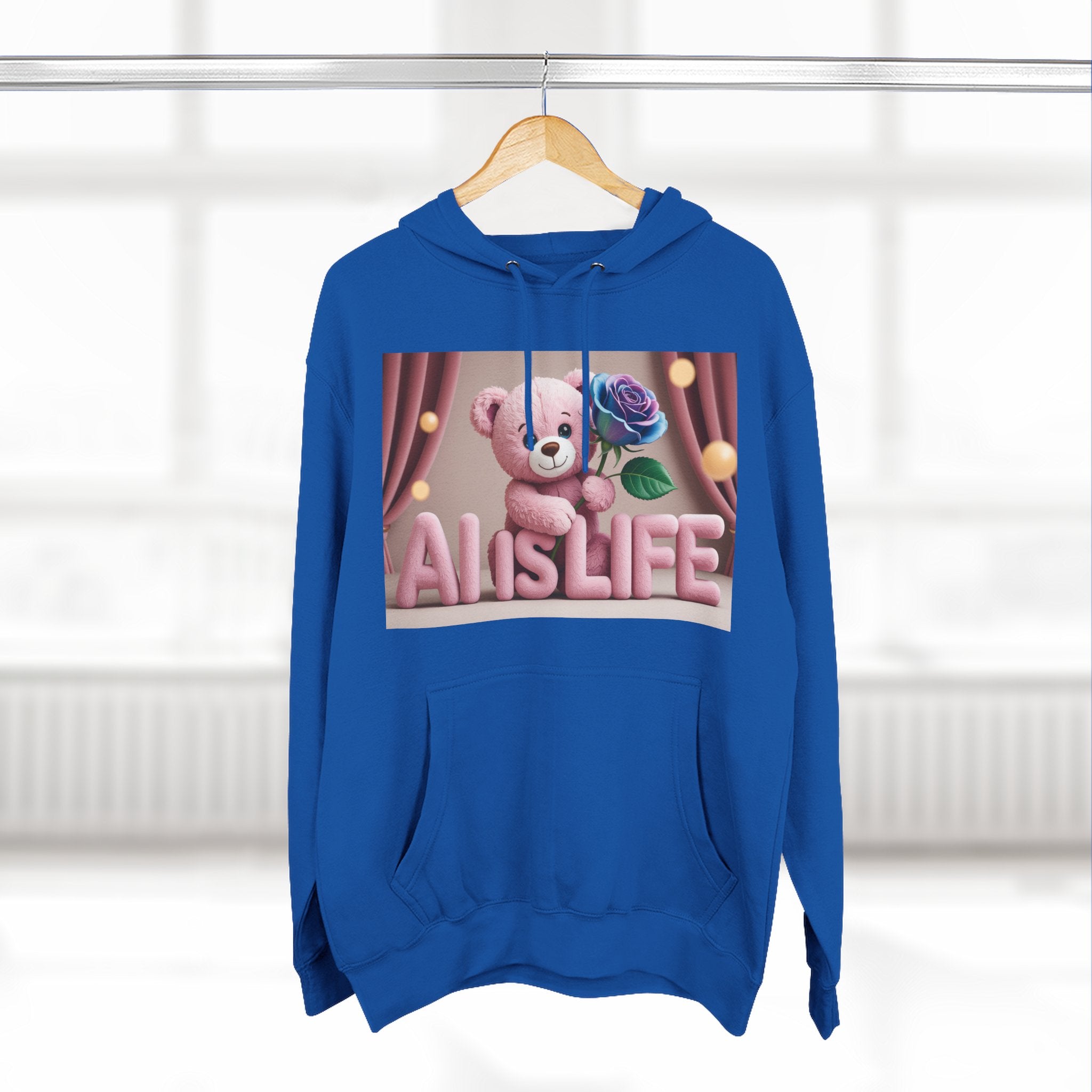 AI IS LIFE  "CUTE CIRCUIT" Three-Panel Fleece Hoodie