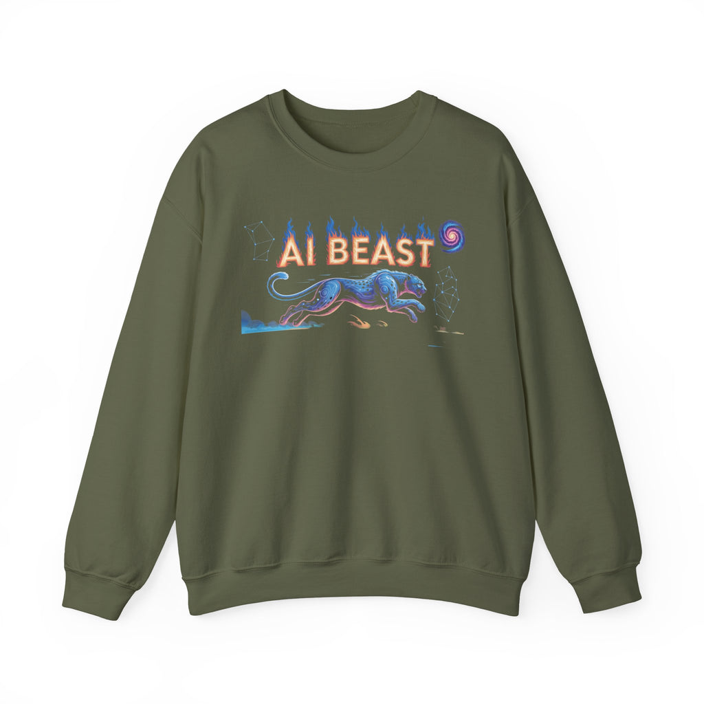 AI BEAST “Digital Predator” Unisex Heavy Blend™ Crewneck Sweatshirt