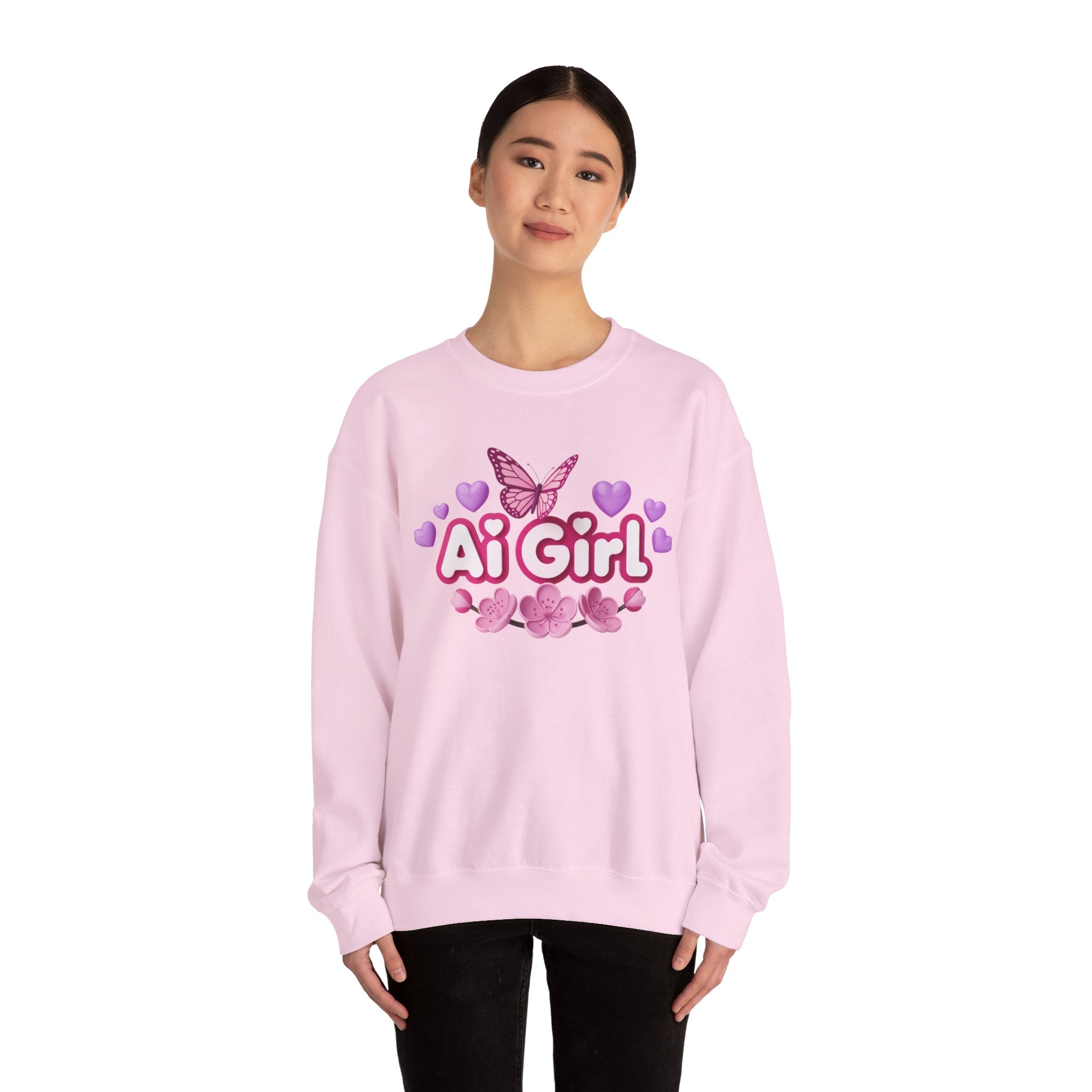 Ai Girl  "Cyber Cutie" Unisex Heavy Blend™ Crewneck Sweatshirt