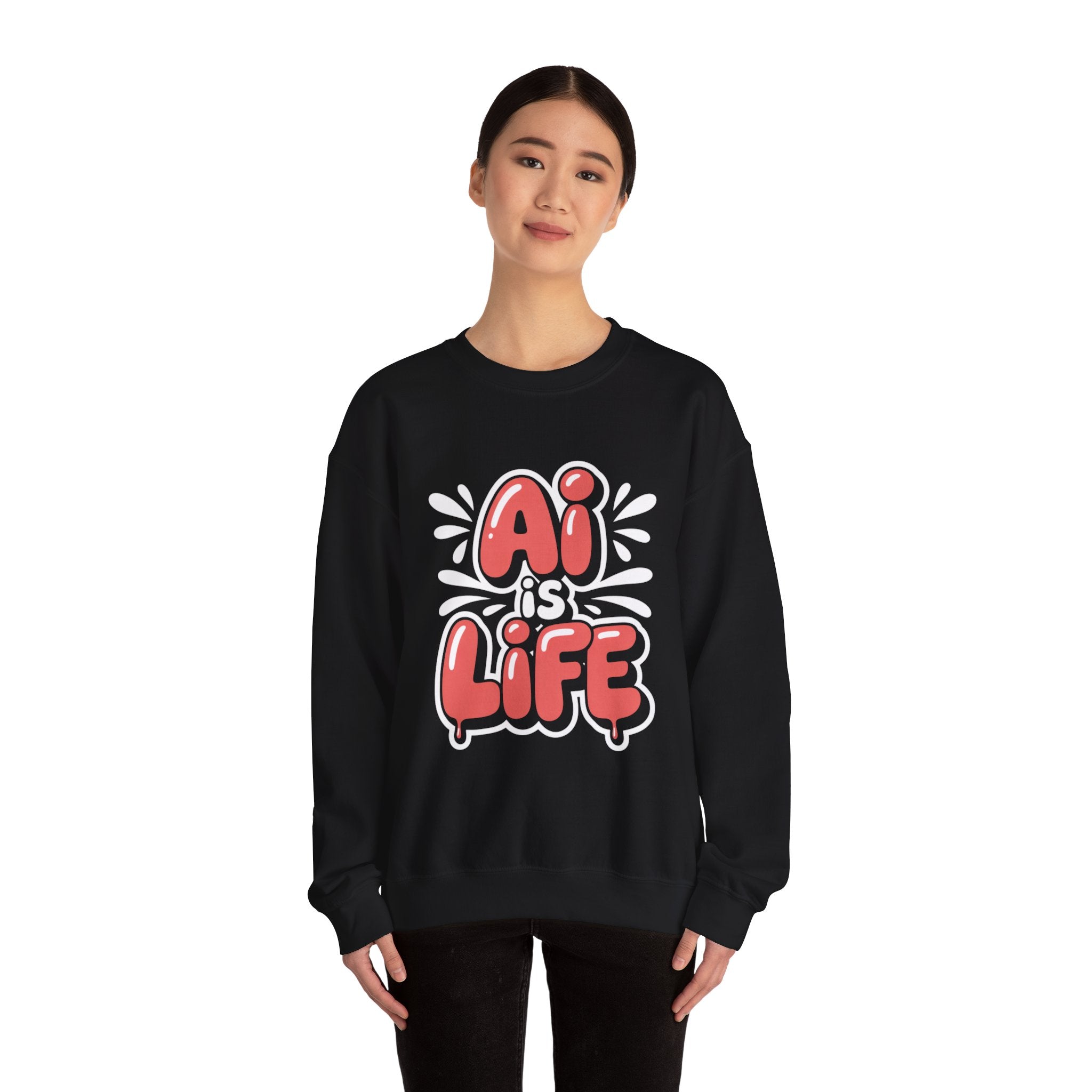 AI IS LIFE  " Neural Pop "  Unisex Heavy Blend™ Crewneck Sweatshirt