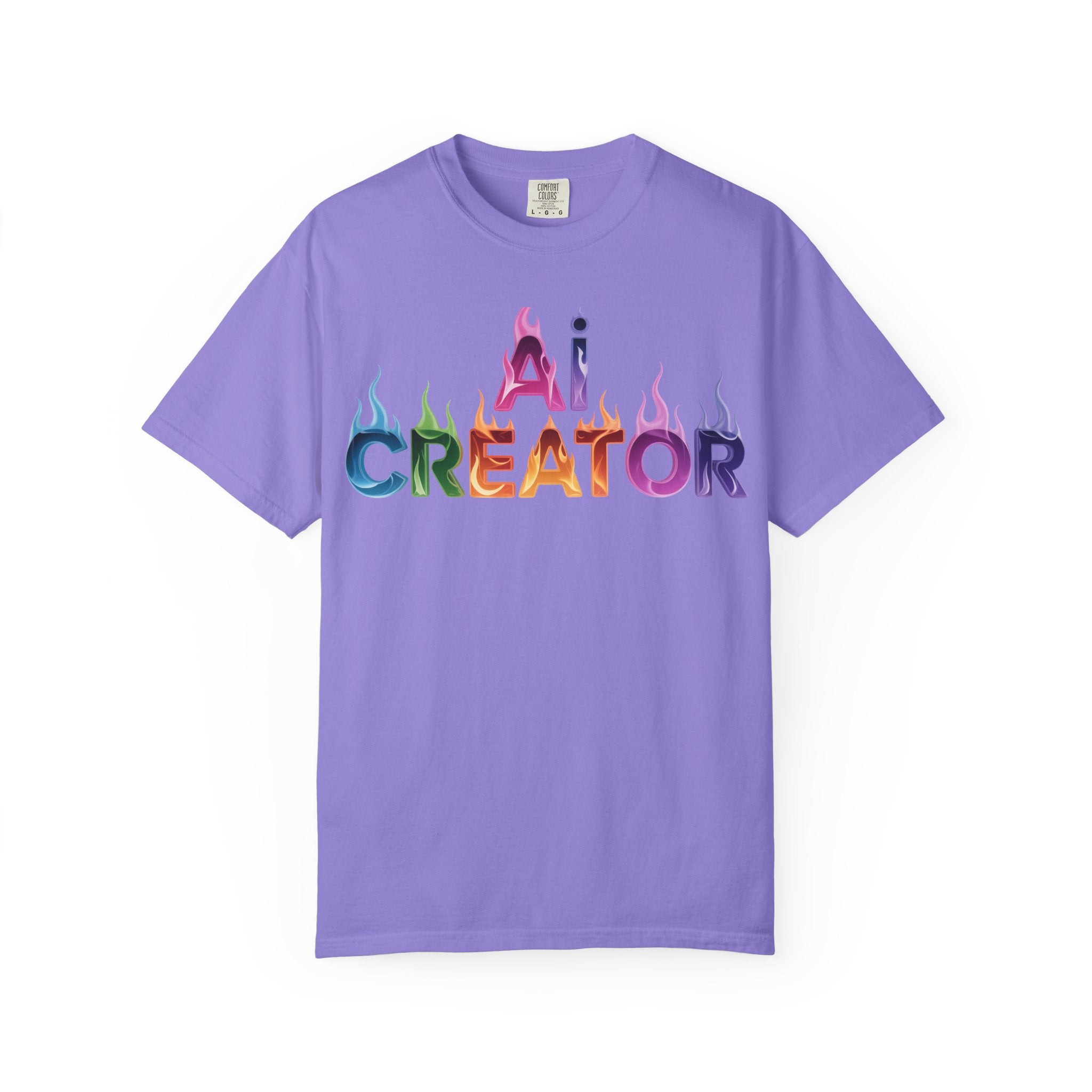 AI CREATOR  "Fire in the Code" Unisex Garment-Dyed T-shirt