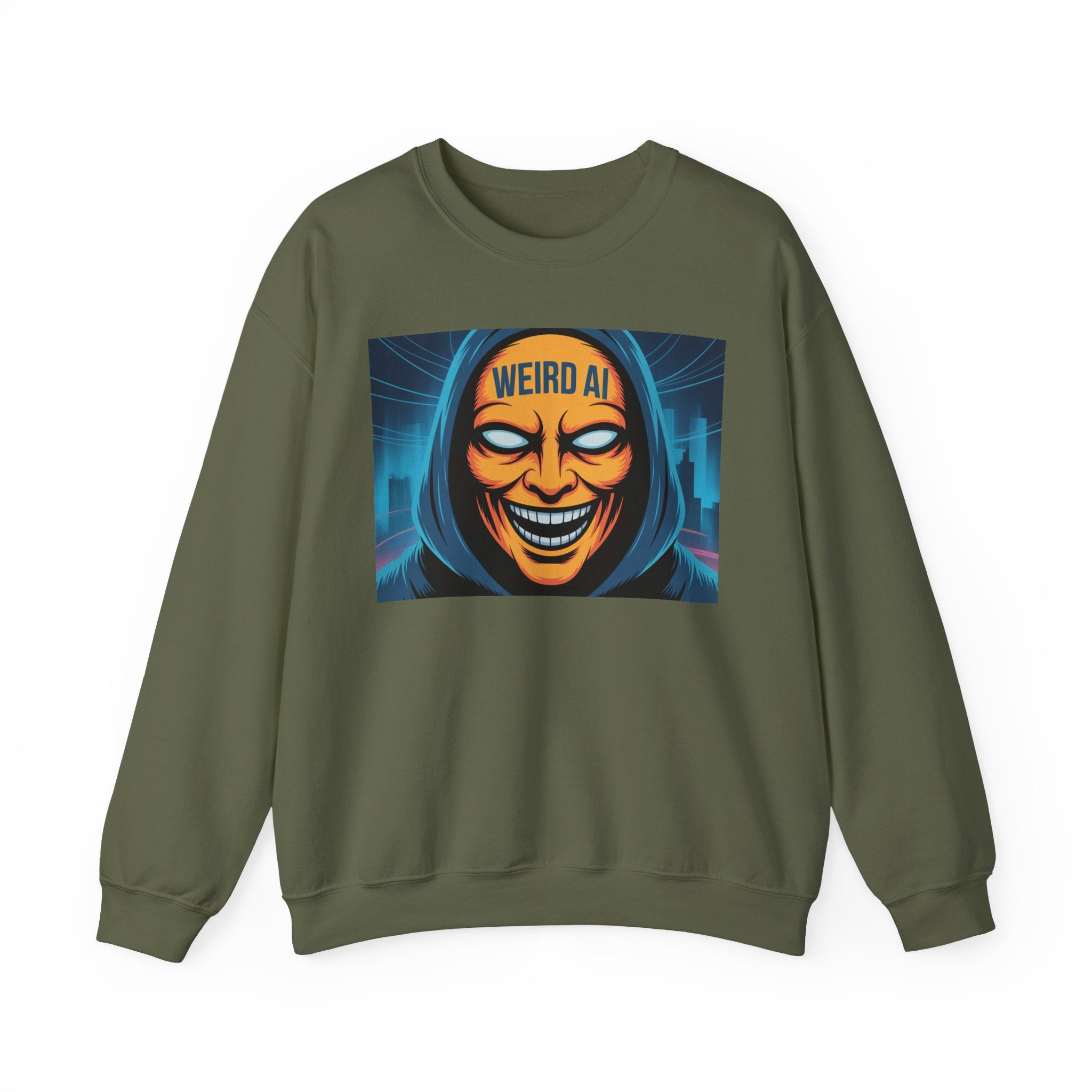 Weird AI "Masked Mode" Unisex Heavy Blend™ Crewneck Sweatshirt