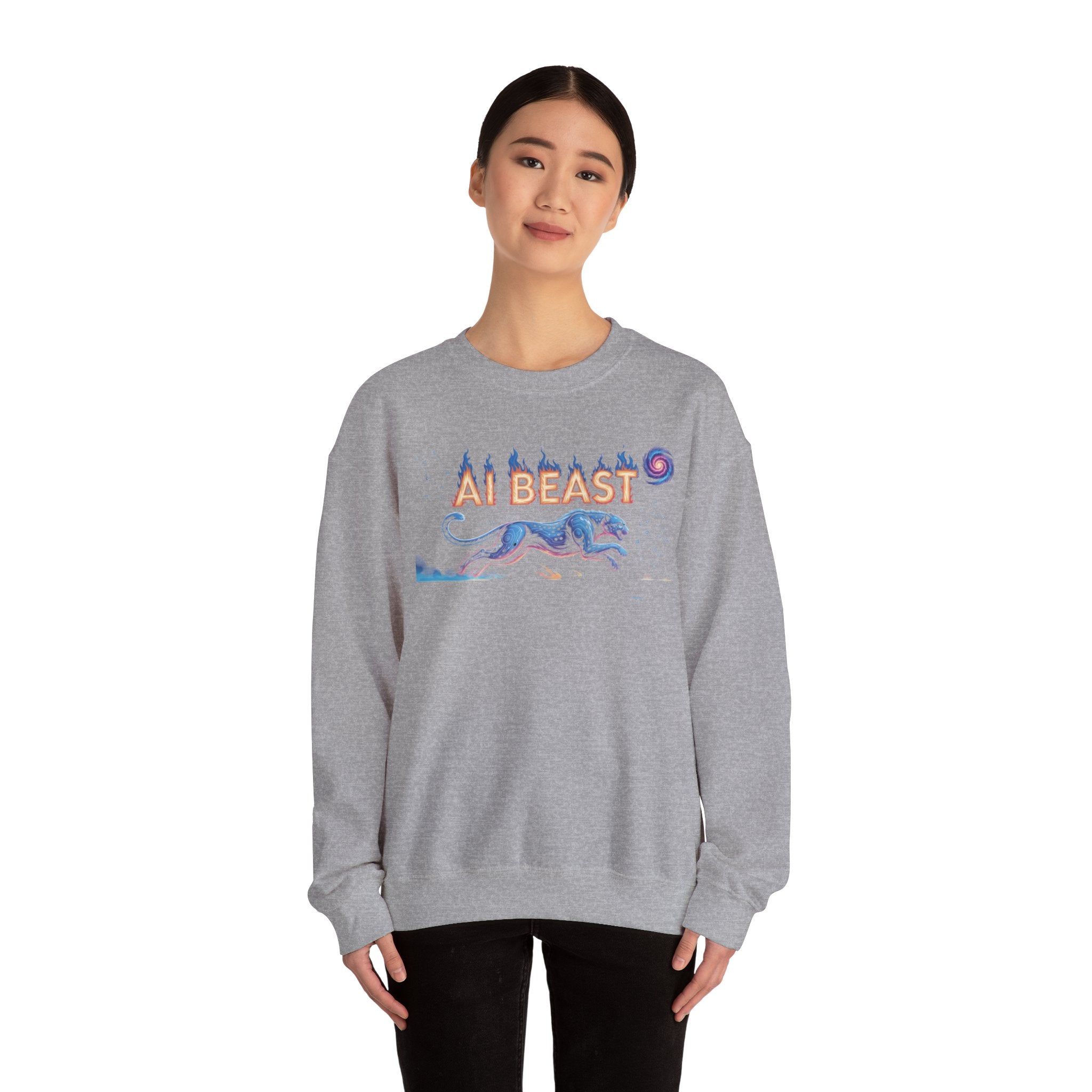 AI BEAST “Digital Predator” Unisex Heavy Blend™ Crewneck Sweatshirt