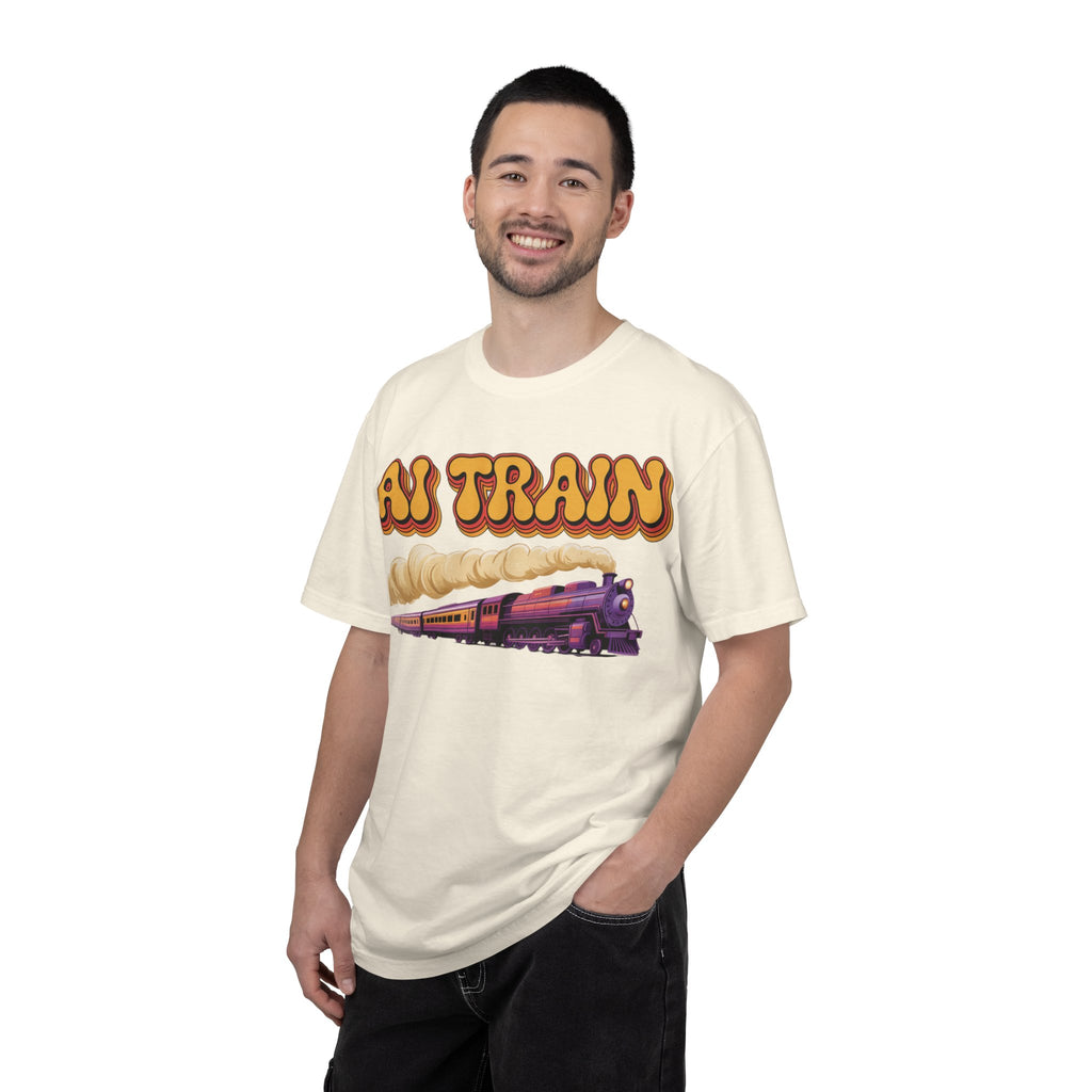 AI TRAIN  "Quantum Rail System" Unisex Garment-Dyed T-shirt