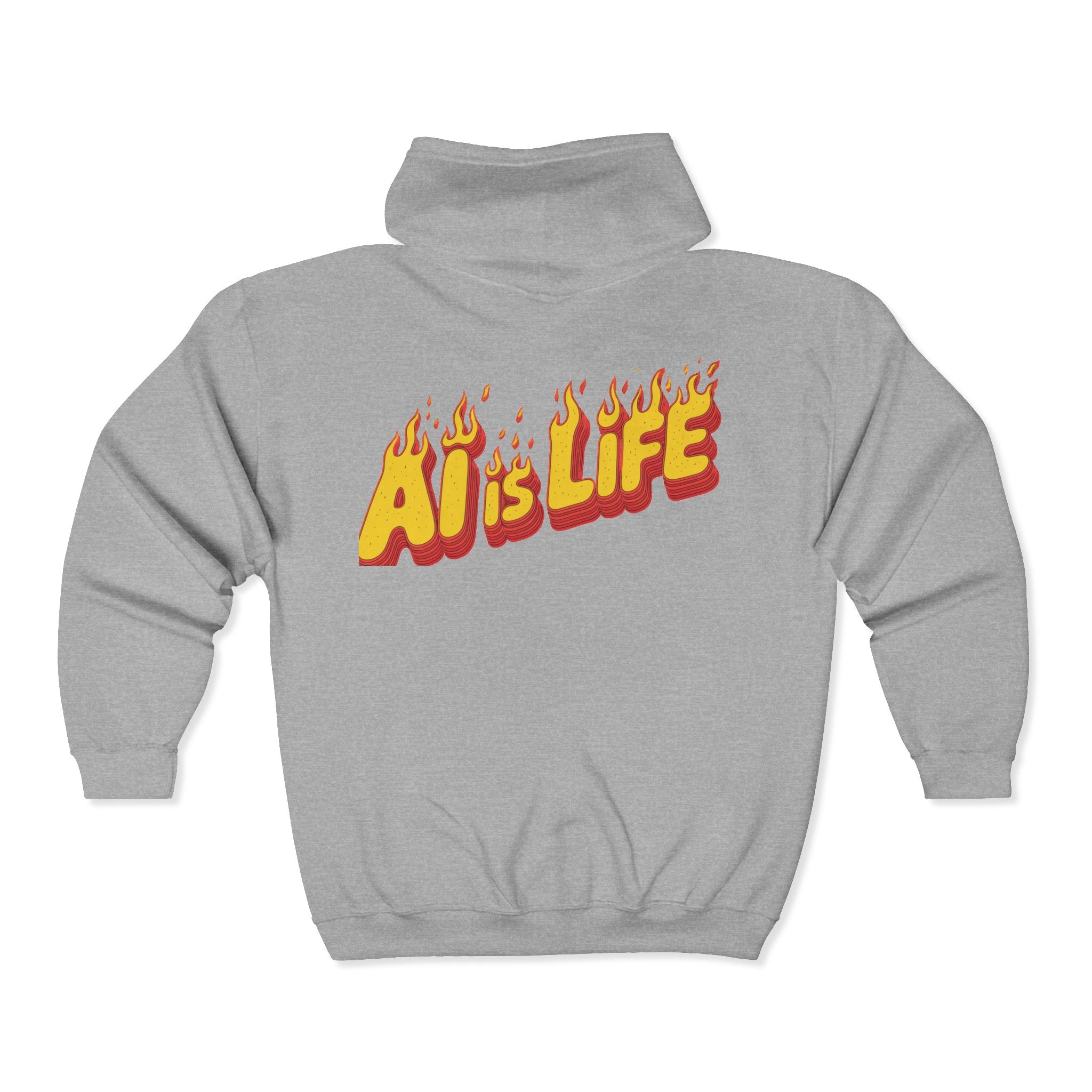 AI is LIFE “FLAME CODE” Unisex Heavy Blend™ Full Zip Hooded Sweatshirt