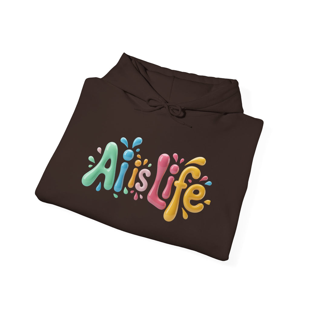 AI IS LIFE “Colorful Circuit Pop” Unisex Heavy Blend™ Hooded Sweatshirt