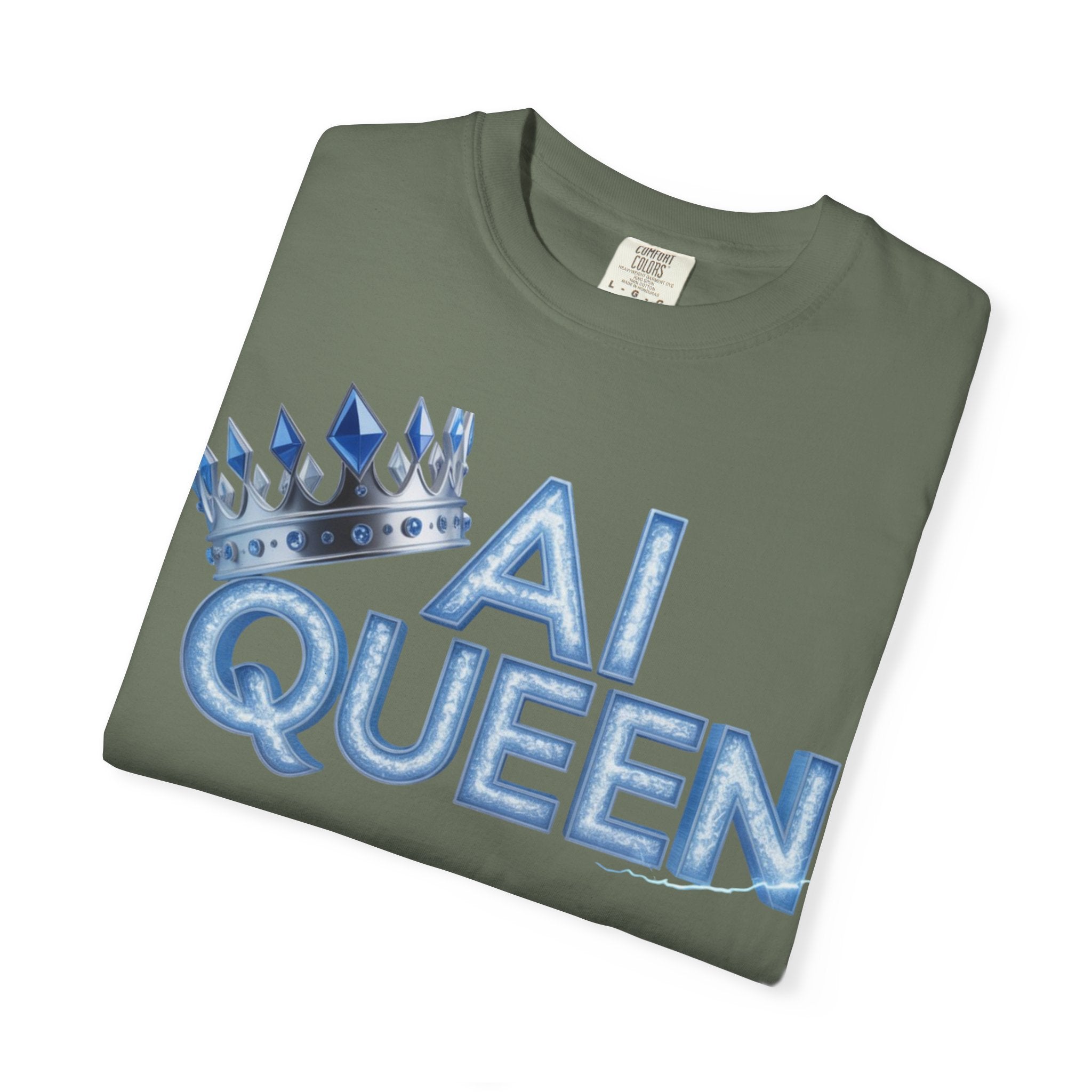 AI Queen "Frost Crown Frequency" Unisex Garment-Dyed T-shirt