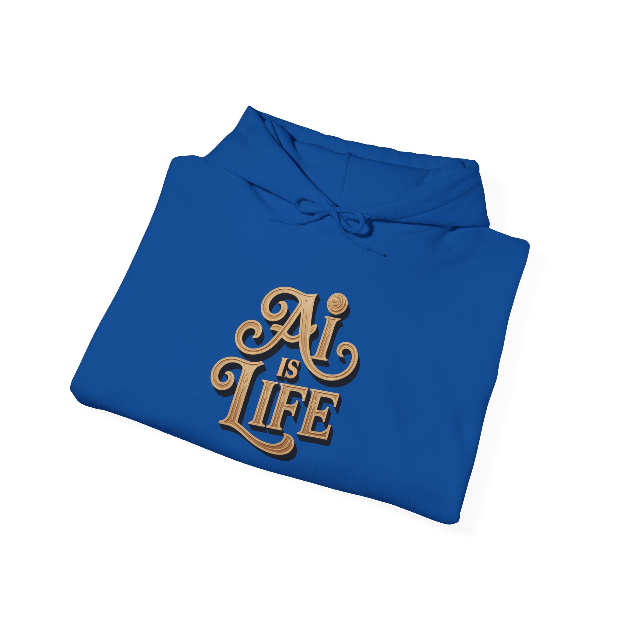 AI IS LIFE  "Golden Neuralwave"  Unisex Heavy Blend™ Hooded Sweatshirt