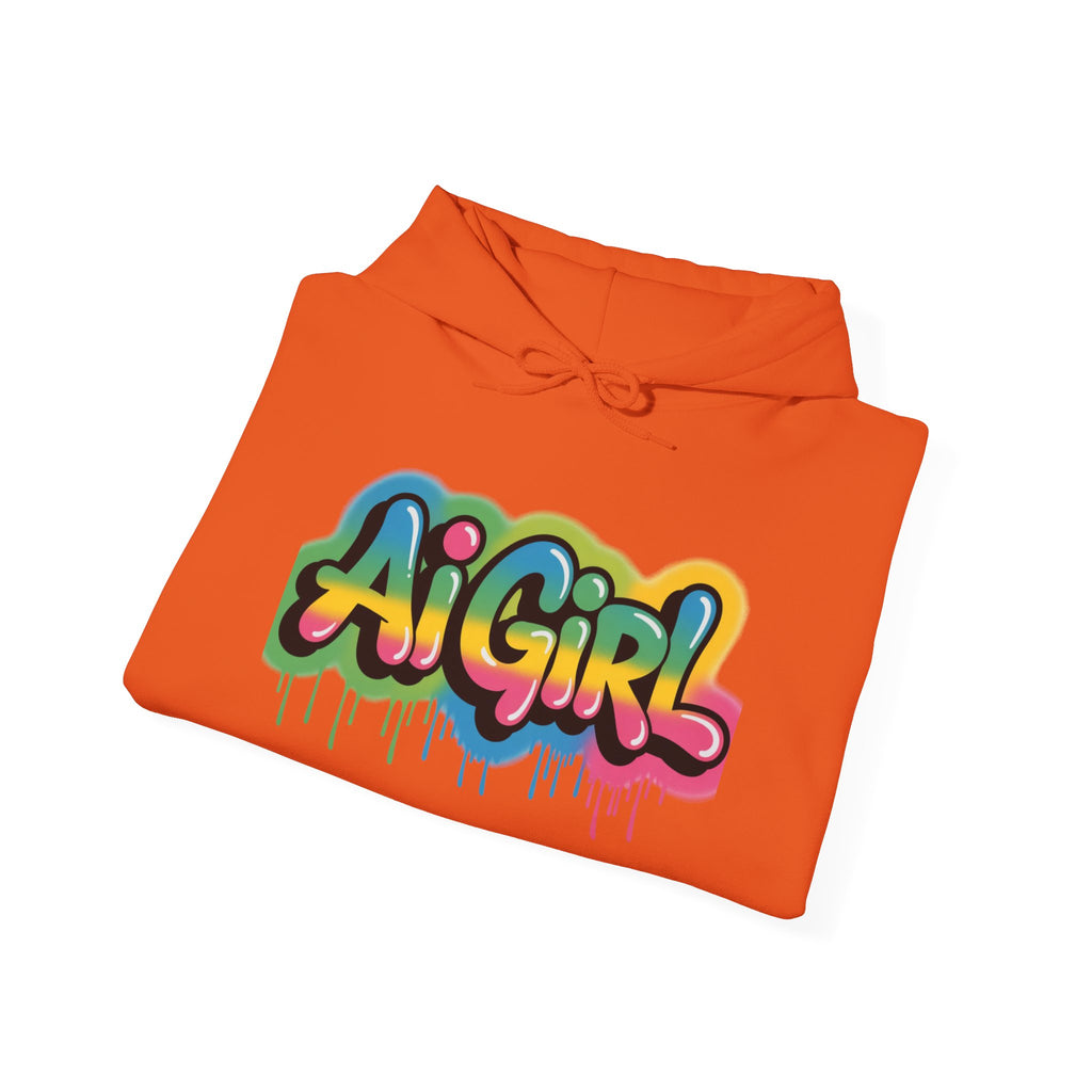 Ai Girl  "Graffiti Glow"  Unisex Heavy Blend™ Hooded Sweatshirt