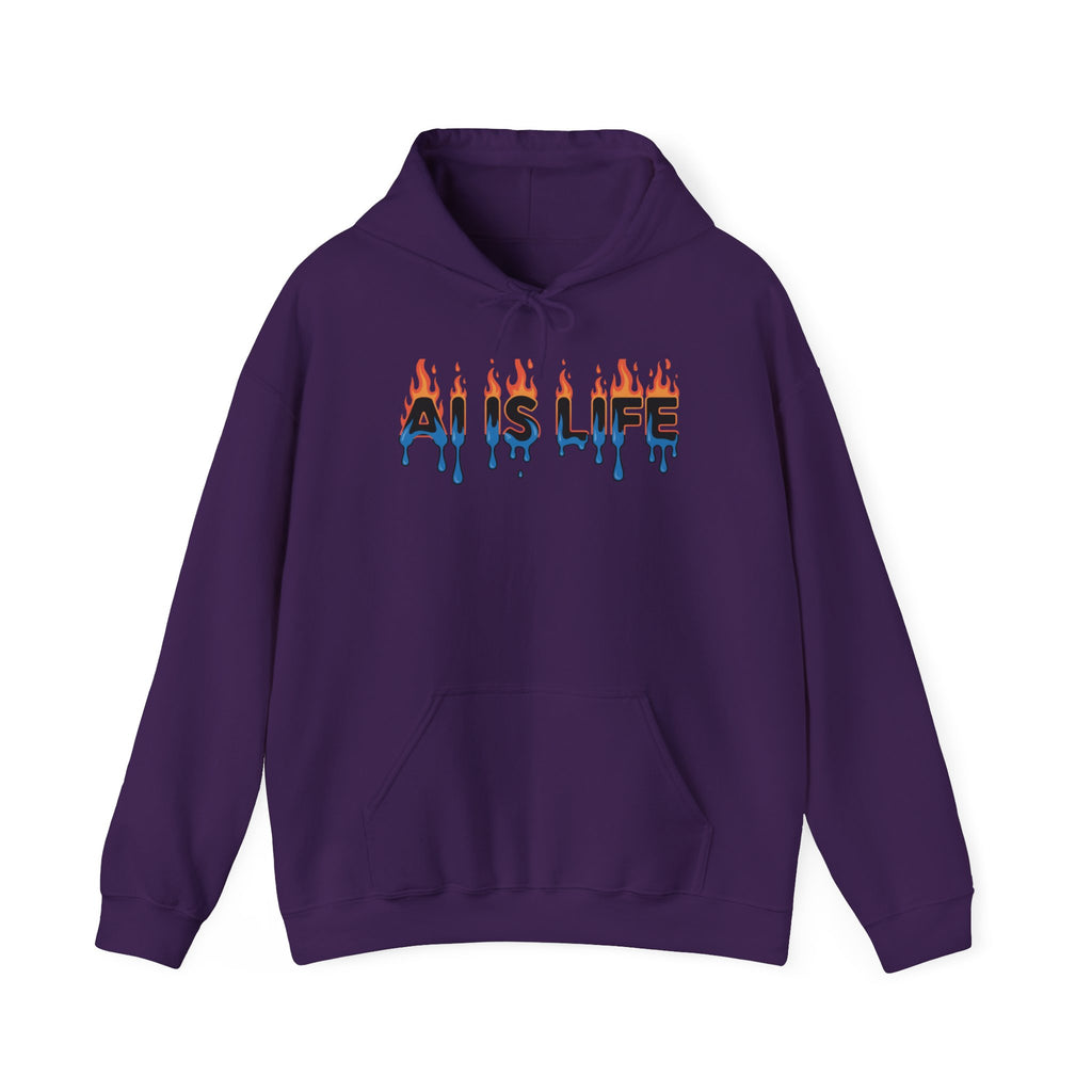 AI IS LIFE   “AI MELTDOWN”  Unisex Heavy Blend™ Hooded Sweatshirt