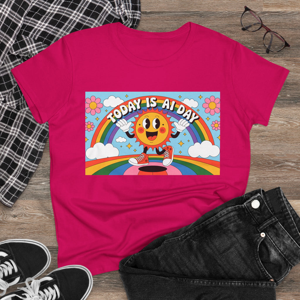 Today Is AI Day  "Sunshine Circuit" Women's Midweight Cotton Tee