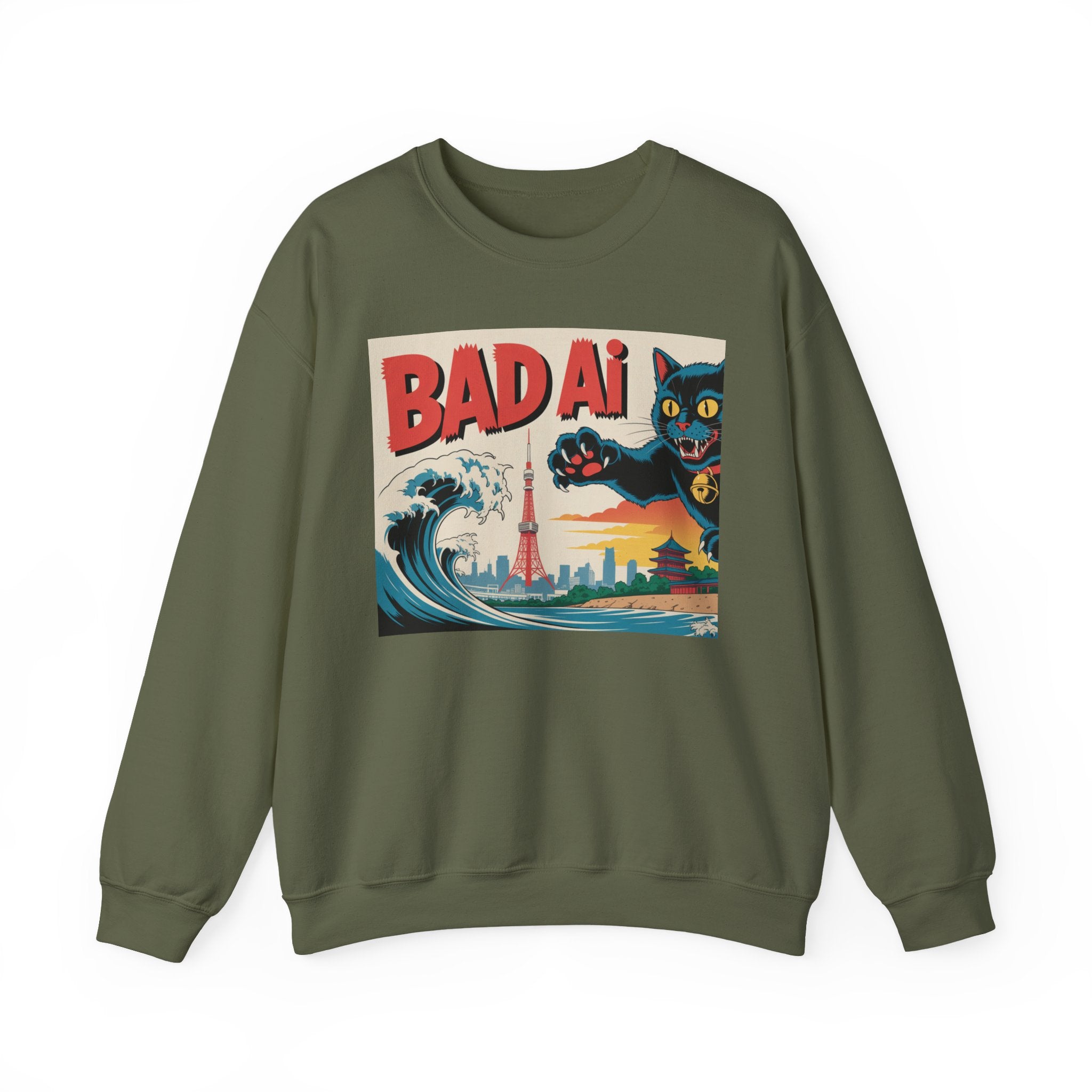 BAD AI  "Kaiju Kitty"  Unisex Heavy Blend™ Crewneck Sweatshirt