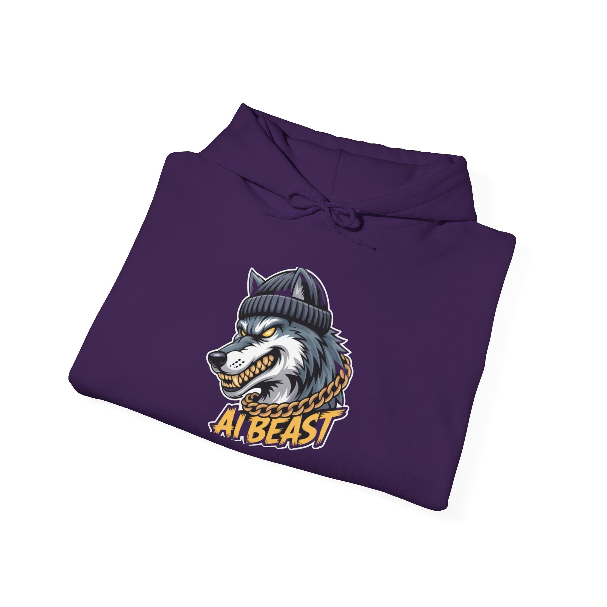 AI BEAST  "Wolf Byte Syndicate" Unisex Heavy Blend™ Hooded Sweatshirt