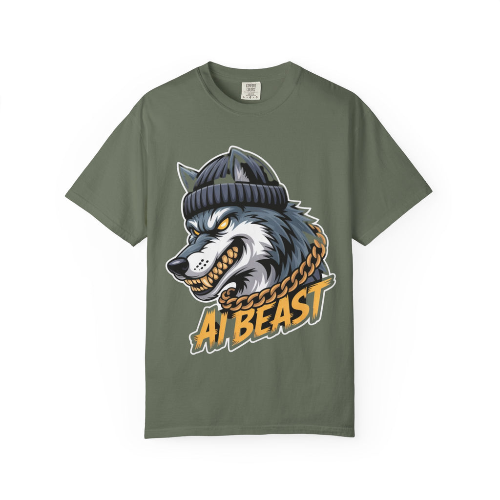 AI BEAST  "Wolf Byte Syndicate " Unisex Garment-Dyed T-shirt