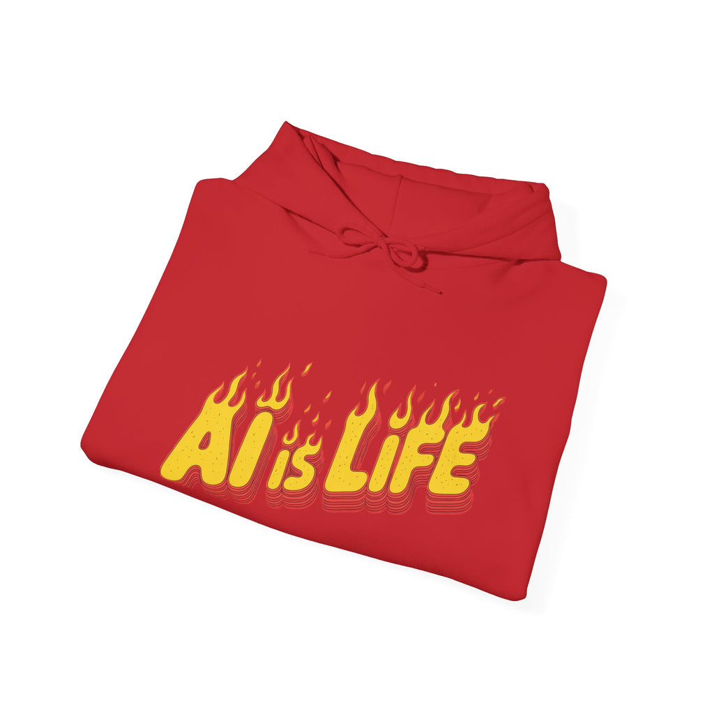 AI is LIFE “FLAME CODE” Unisex Heavy Blend™ Hooded Sweatshirt
