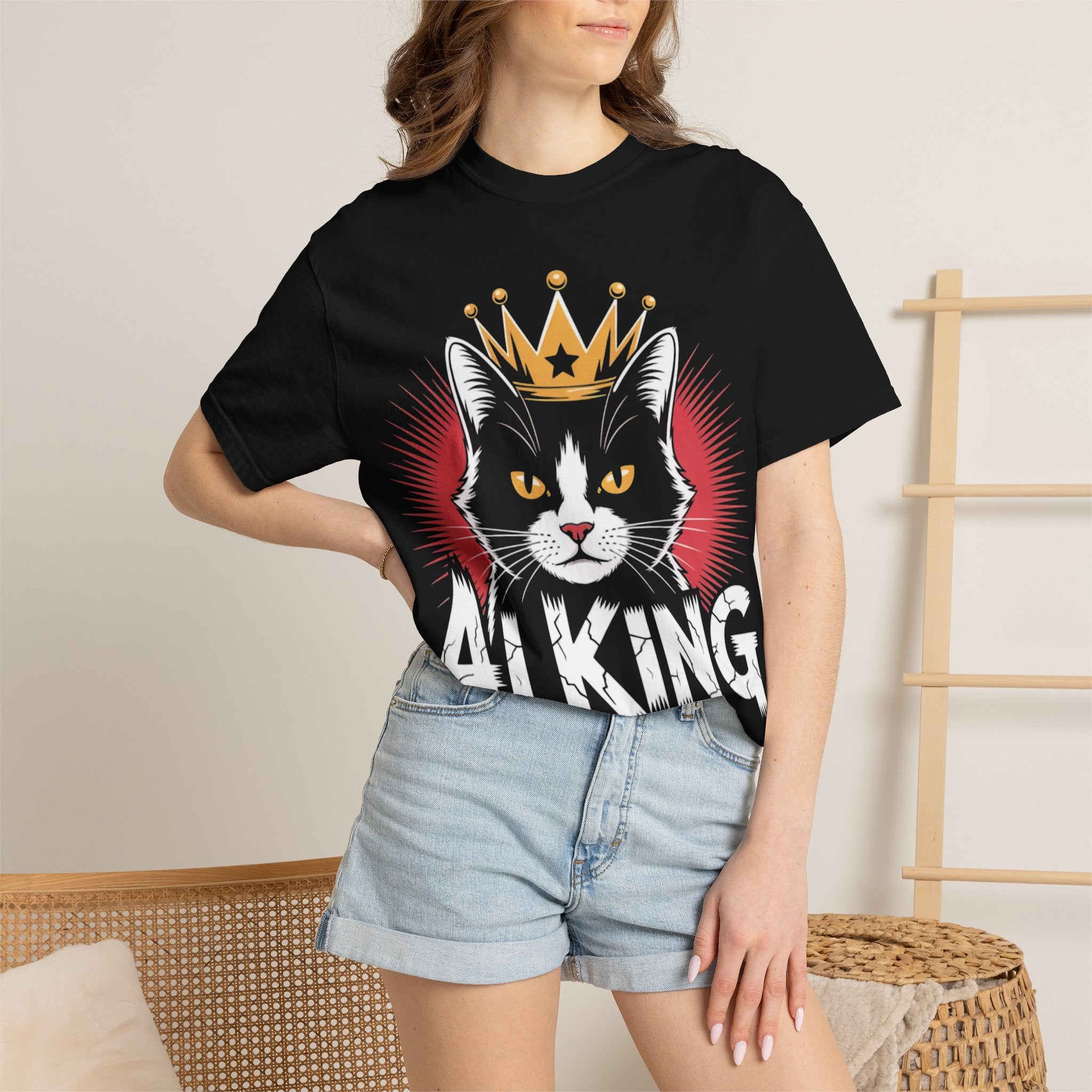 AI king ""Glitch Monarch"" Garment-Dyed T-shirt (Men)