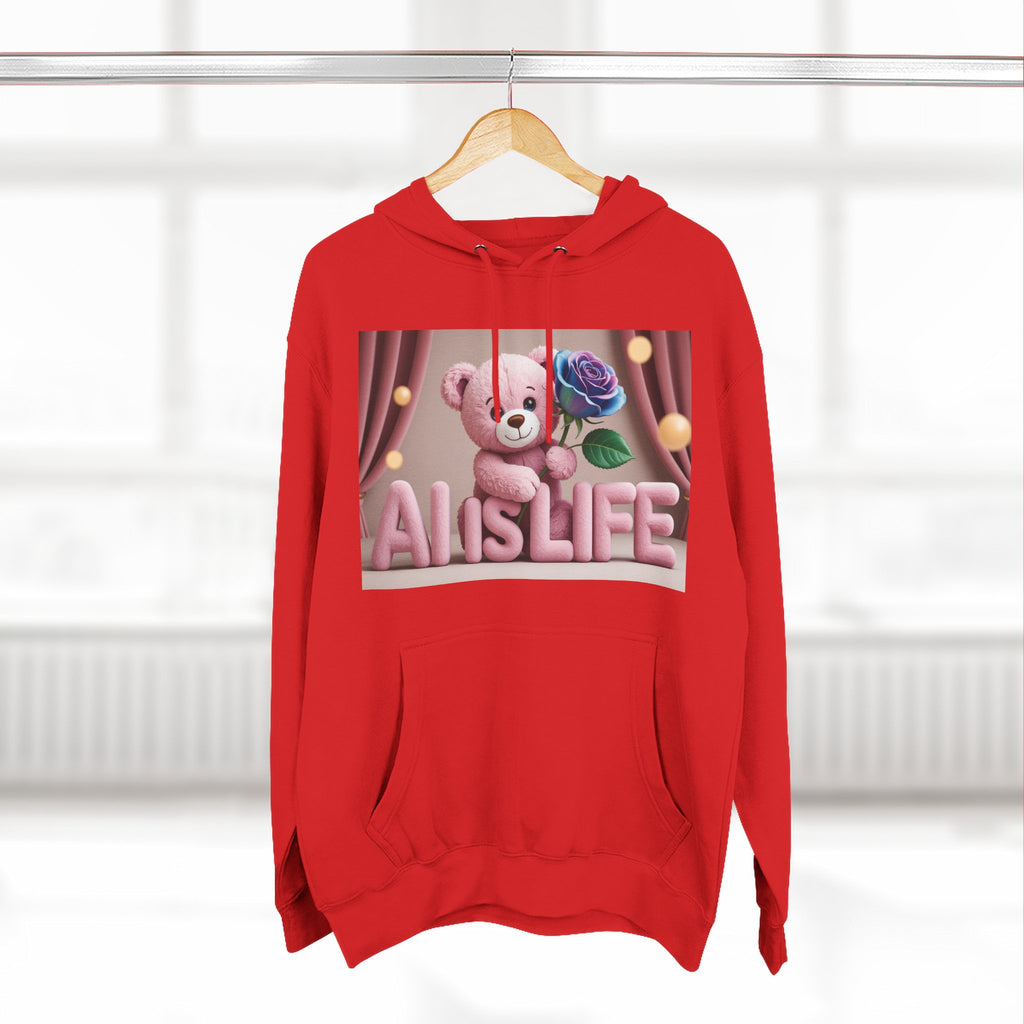 AI IS LIFE  "CUTE CIRCUIT" Three-Panel Fleece Hoodie