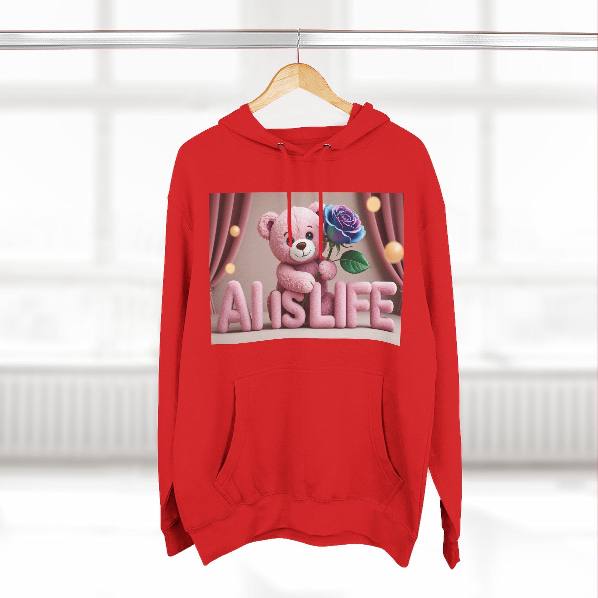 AI IS LIFE  "CUTE CIRCUIT" Three-Panel Fleece Hoodie