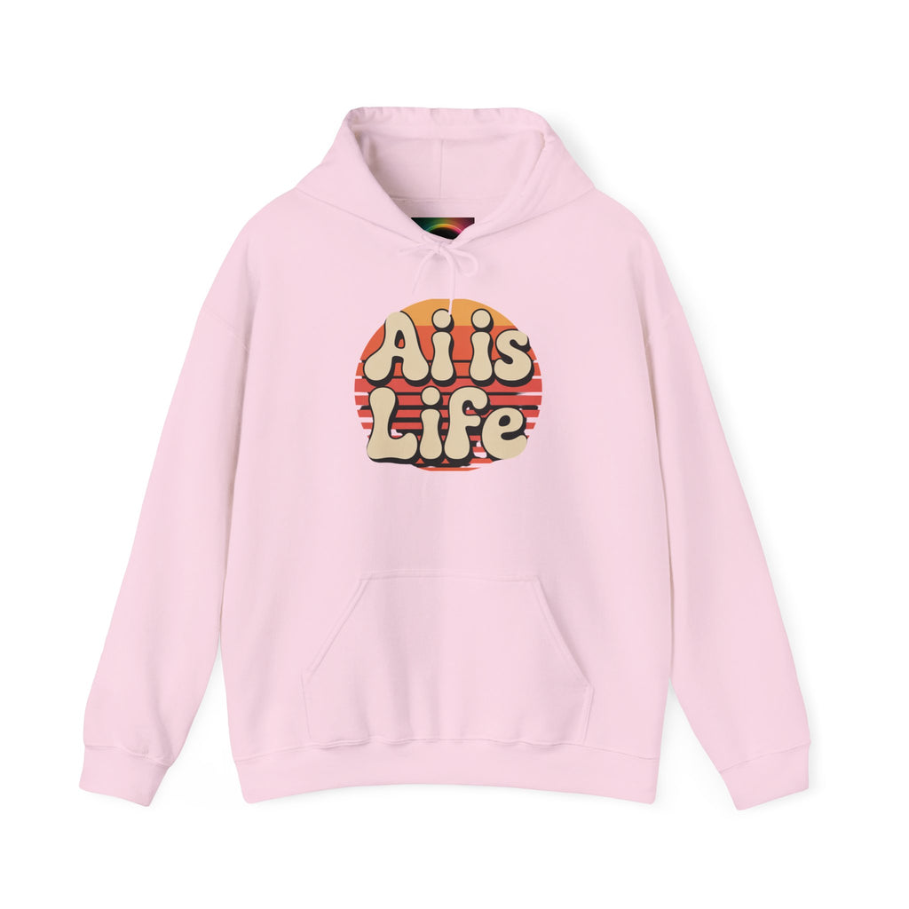 AI is Life "SUNSET CIRCUITRY" Unisex Minimal Blank Hooded Sweatshirt
