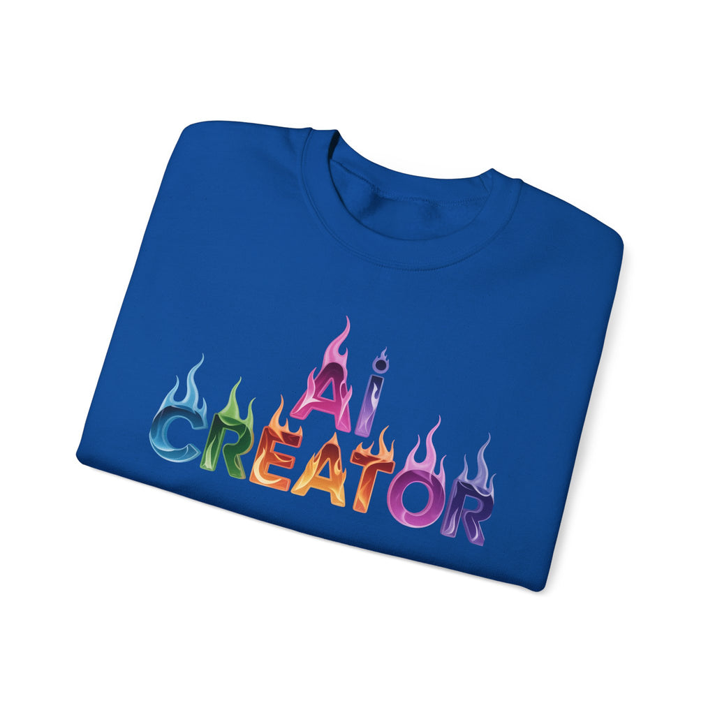 AI CREATOR  "Fire in the Code" Unisex Heavy Blend™ Crewneck Sweatshirt