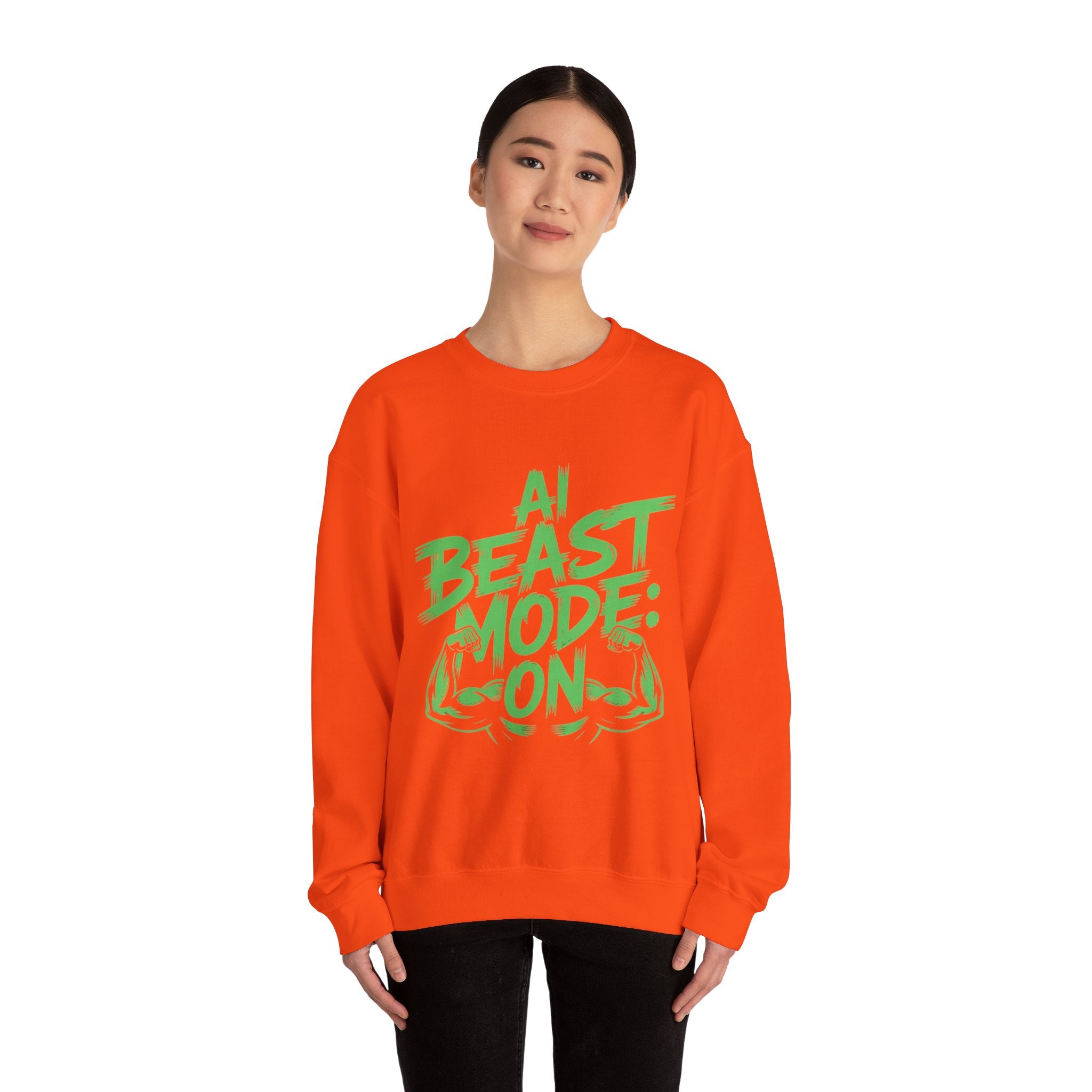 AI BEAST MODE: ON “DIGITAL HULK ENERGY” Unisex Heavy Blend™ Crewneck Sweatshirt