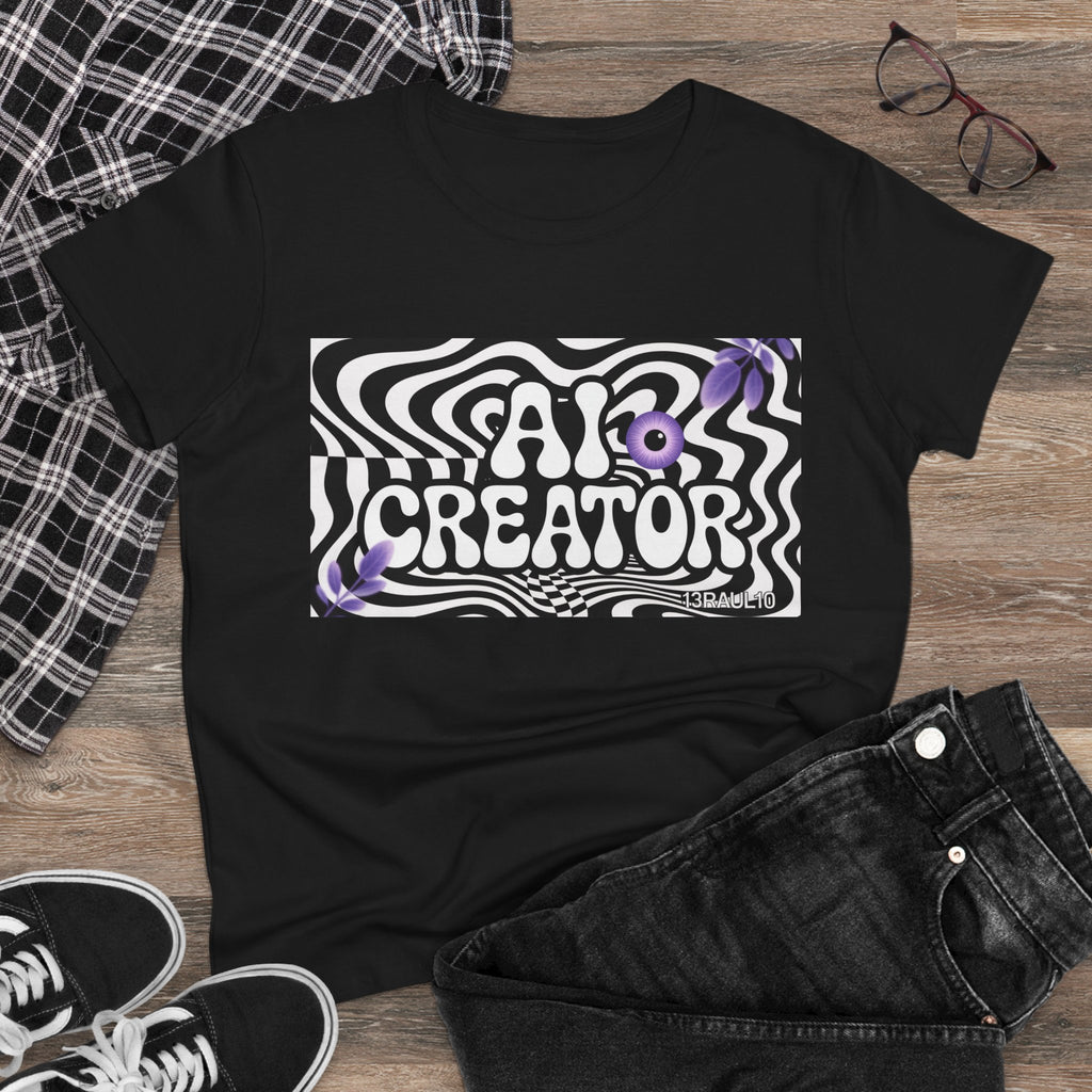 AI Creator  "Optic Loop" Women's Midweight Cotton Tee