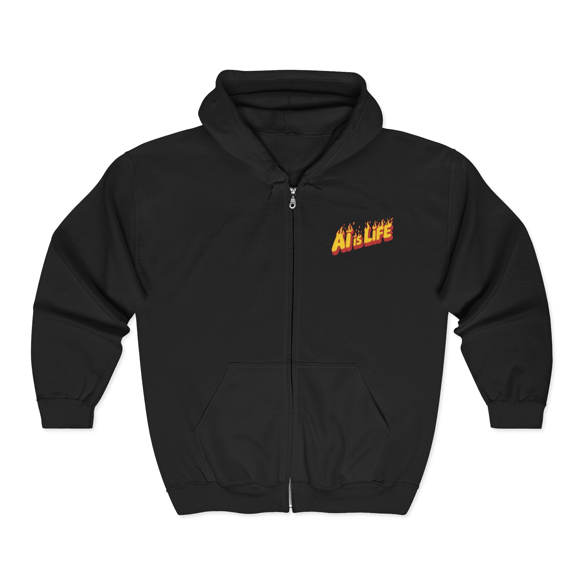AI is LIFE “FLAME CODE” Unisex Heavy Blend™ Full Zip Hooded Sweatshirt