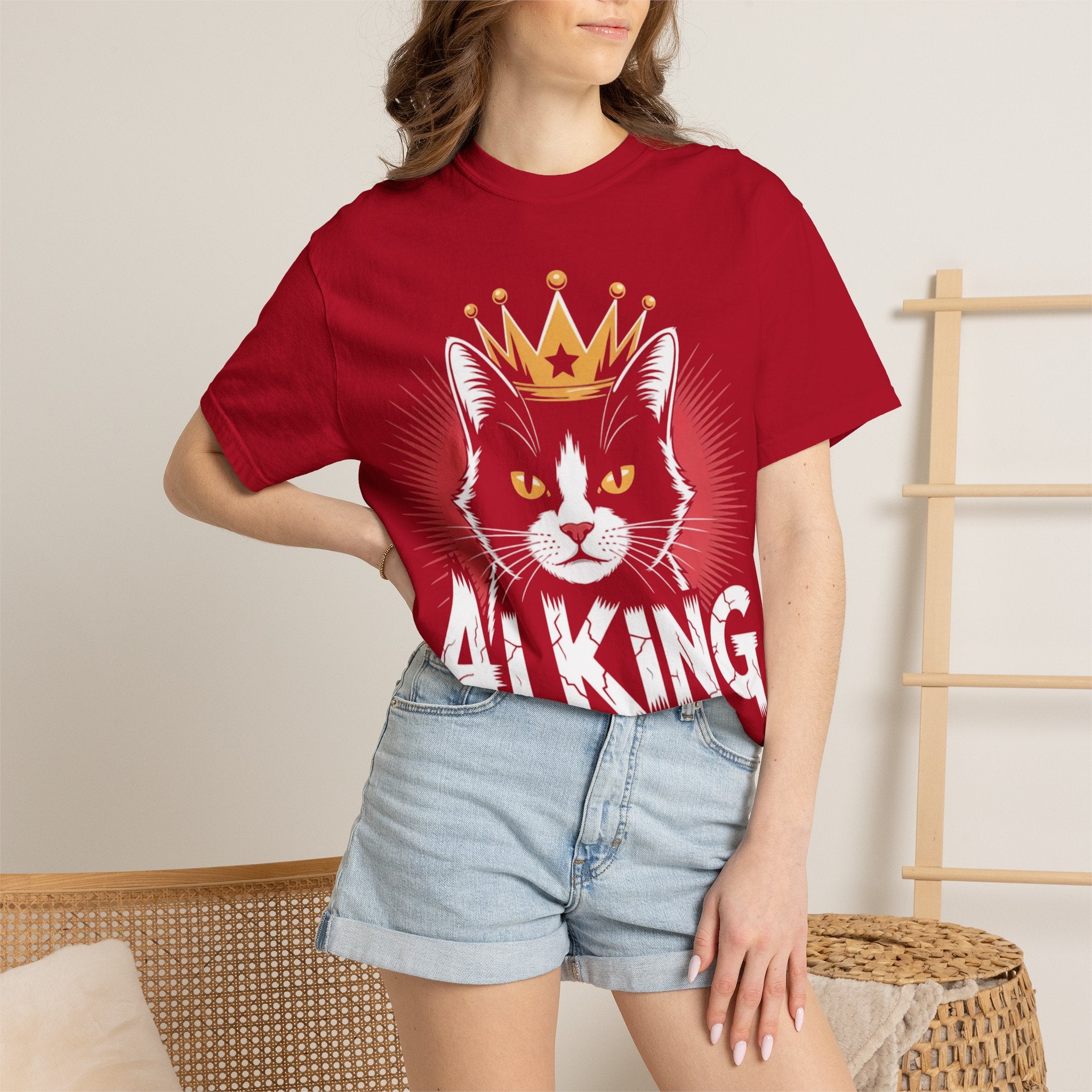 AI king ""Glitch Monarch"" Garment-Dyed T-shirt (Men)