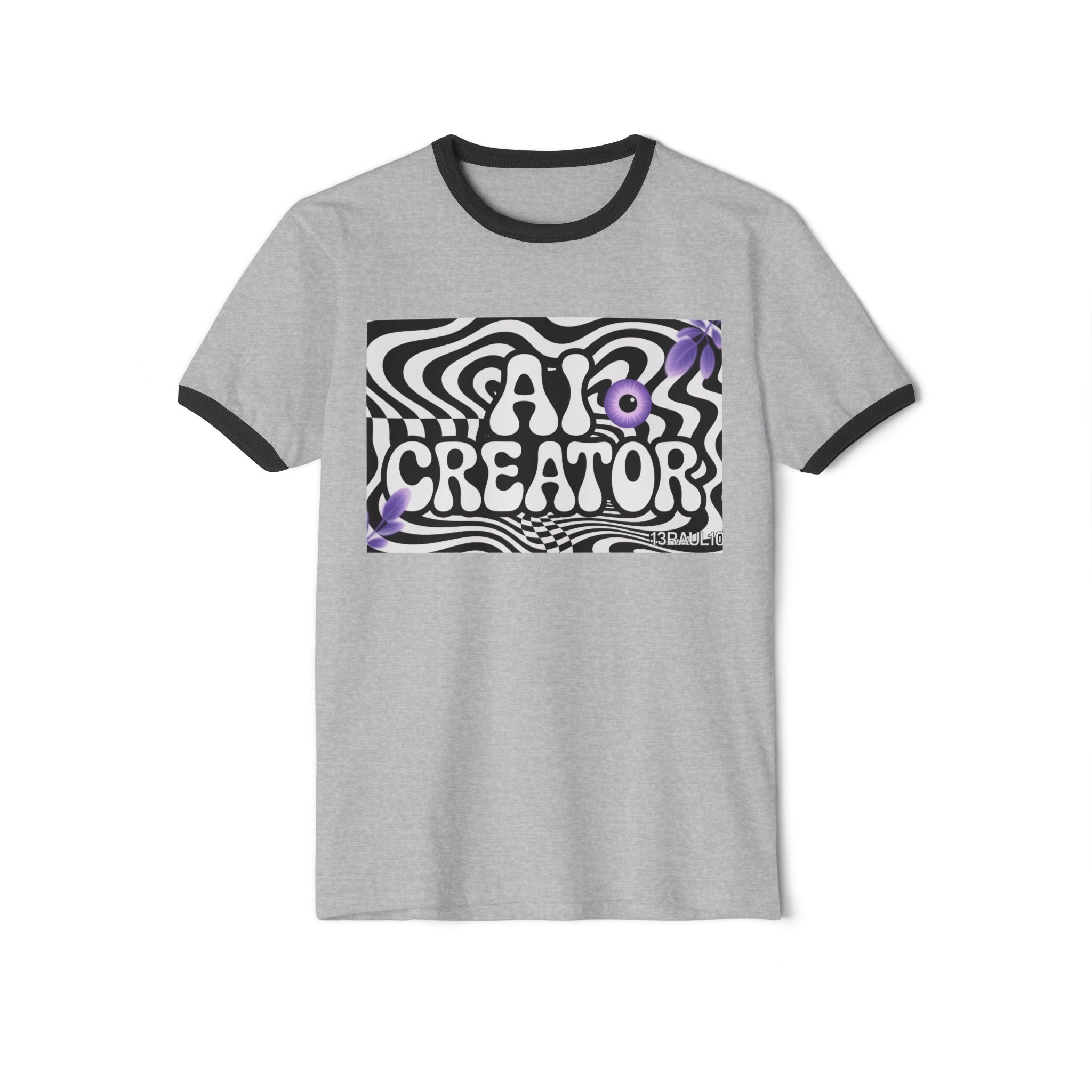 AI Creator  "Optic Loop" Unisex Cotton Ringer T-Shirt