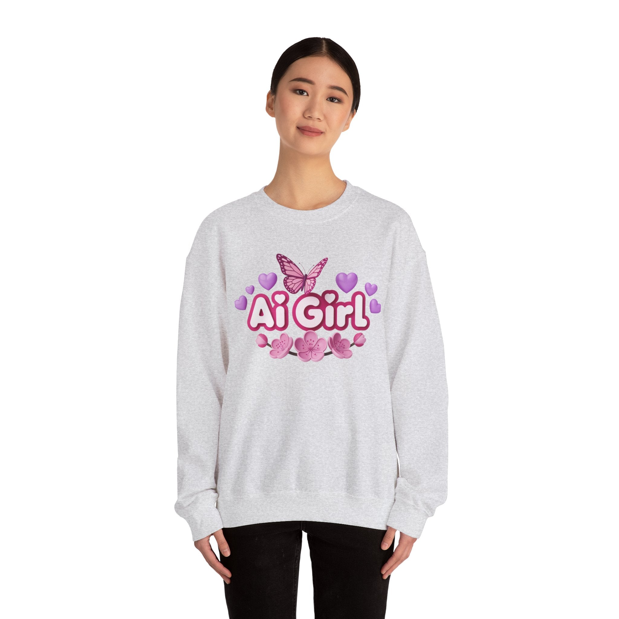 Ai Girl  "Cyber Cutie" Unisex Heavy Blend™ Crewneck Sweatshirt