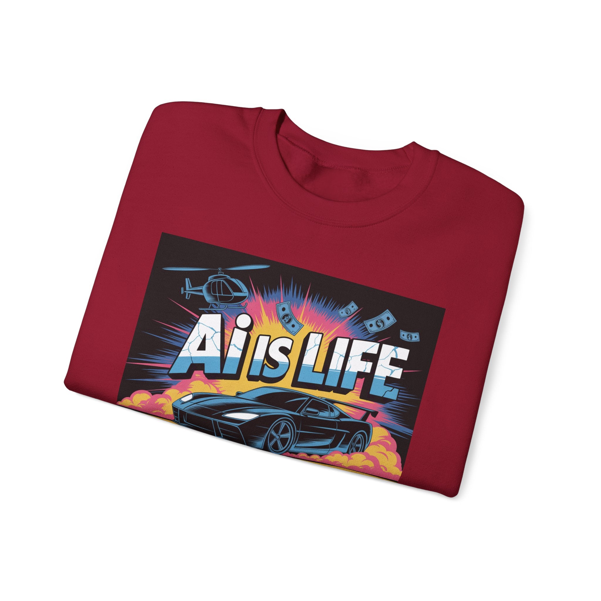 AI Is Life  "Action Mode”  Unisex Heavy Blend™ Crewneck Sweatshirt