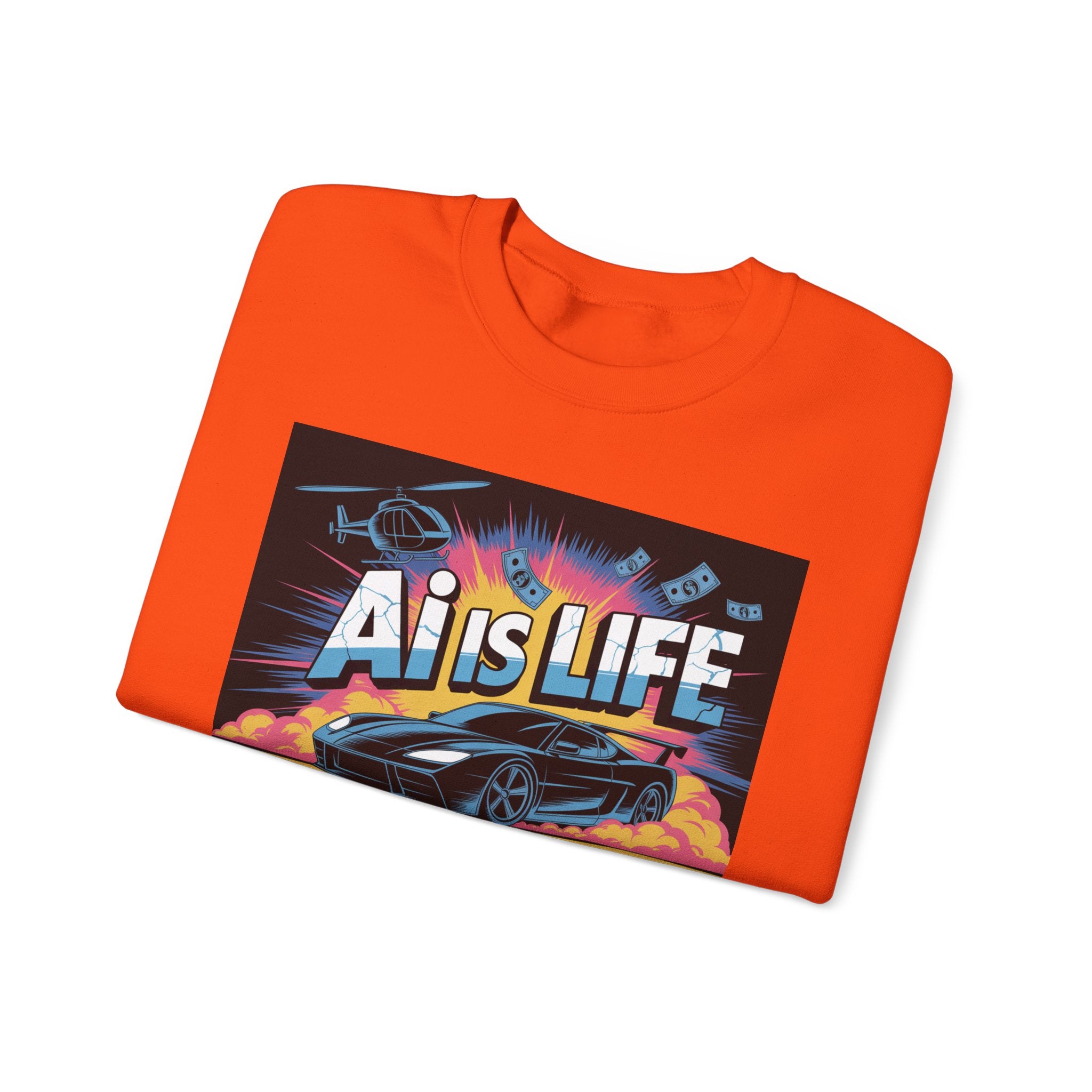 AI Is Life  "Action Mode”  Unisex Heavy Blend™ Crewneck Sweatshirt