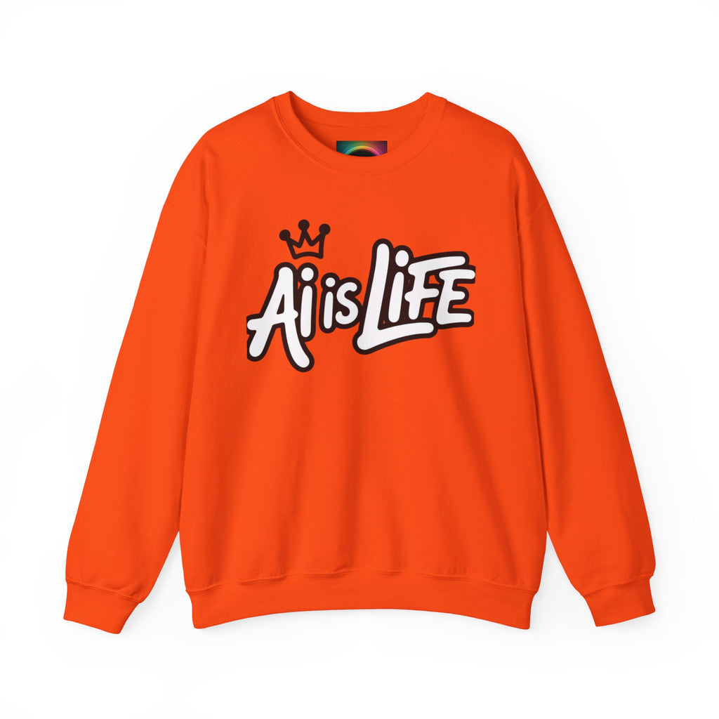 Ai is Life "CROWNED CURSIVE"— Streetwear Crewneck Sweatshirt