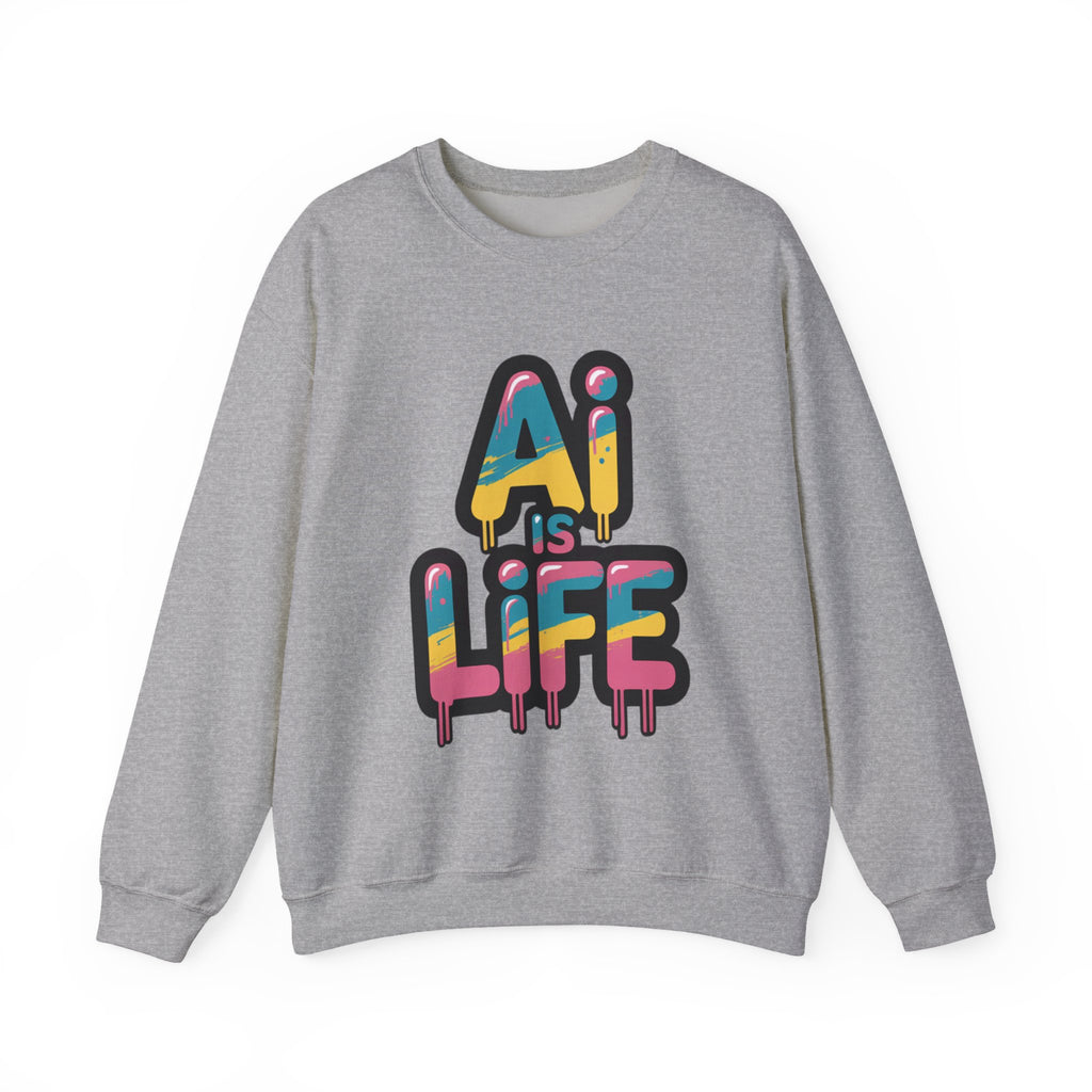 AI IS LIFE " Neon Circuit " Unisex Heavy Blend™ Crewneck Sweatshirt