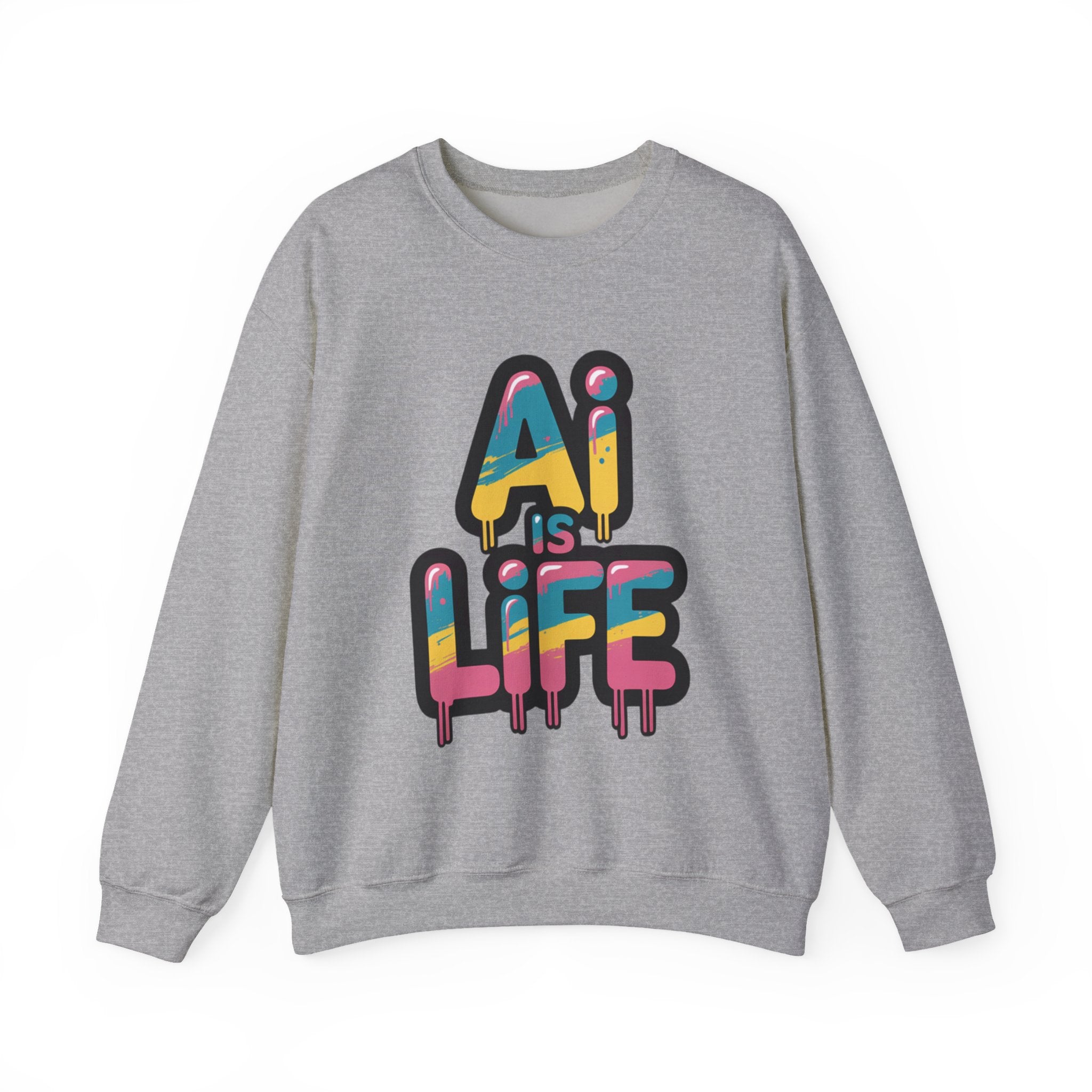 AI IS LIFE " Neon Circuit " Unisex Heavy Blend™ Crewneck Sweatshirt