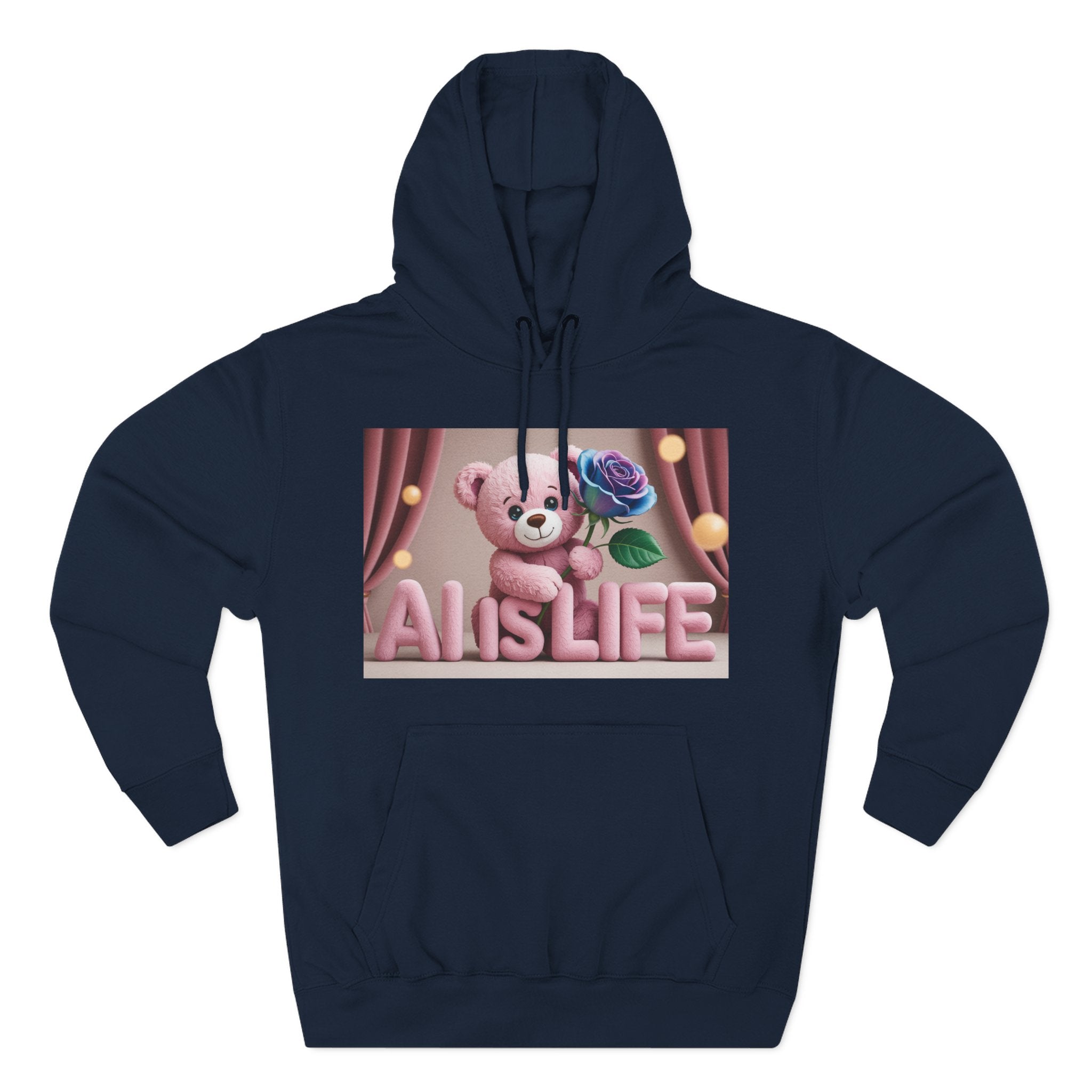 AI IS LIFE  "CUTE CIRCUIT" Three-Panel Fleece Hoodie