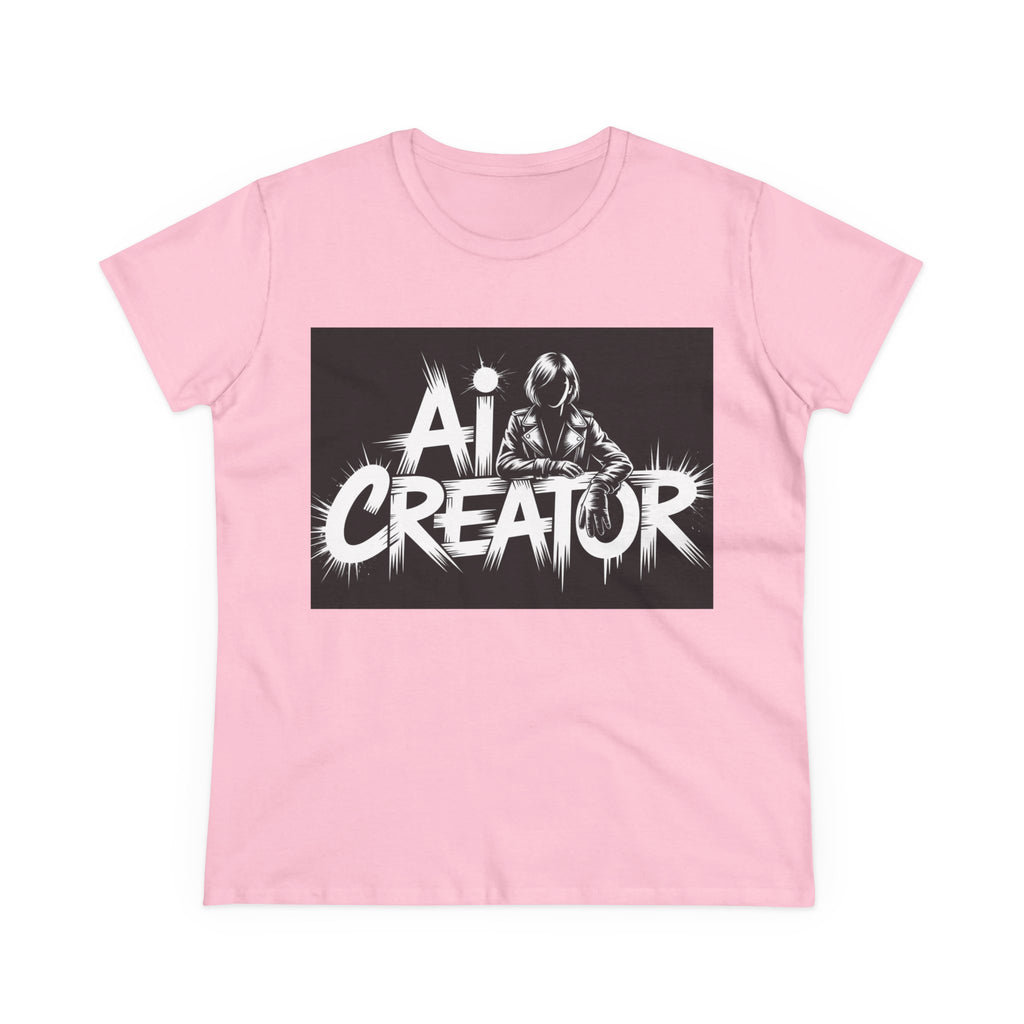 AI Creator  "Digital Rebel" Women's Midweight Cotton Tee
