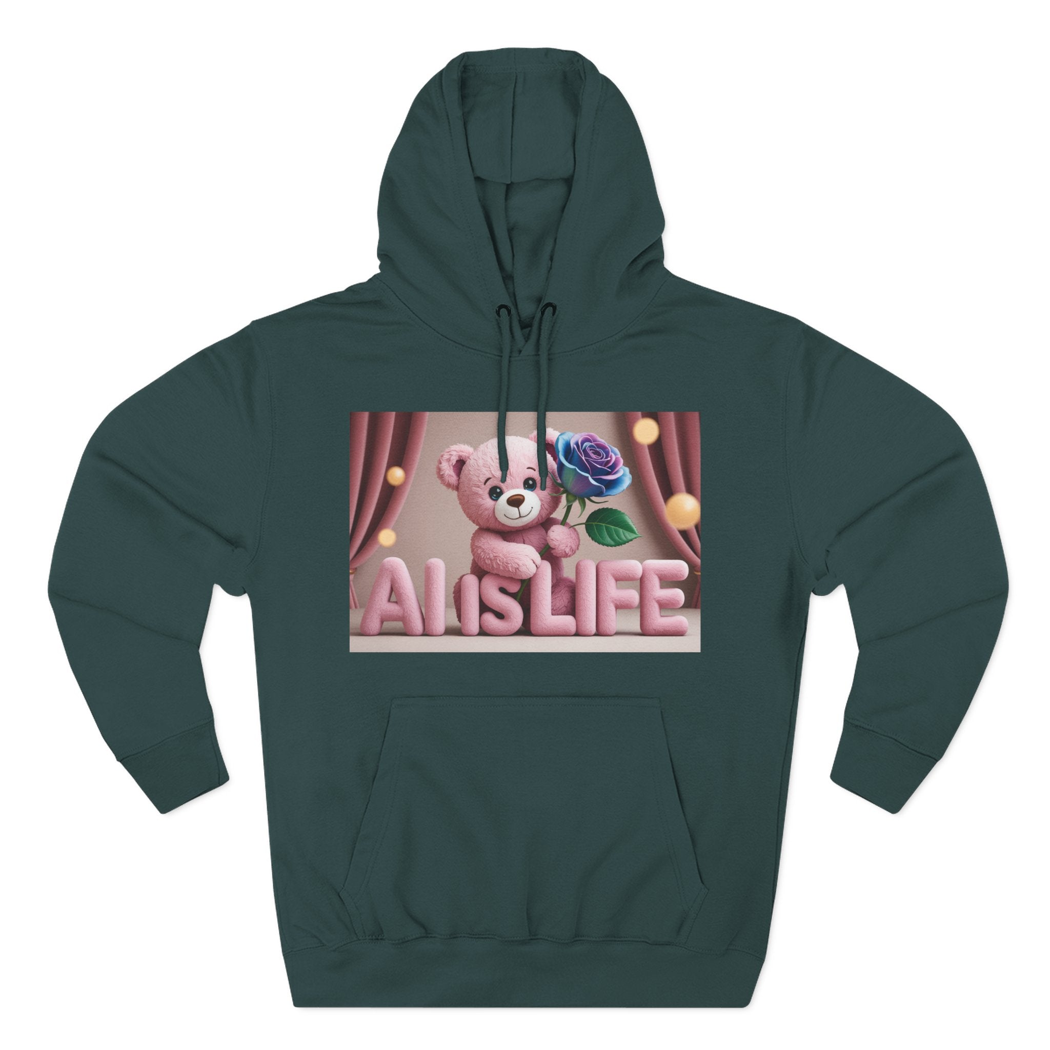 AI IS LIFE  "CUTE CIRCUIT" Three-Panel Fleece Hoodie