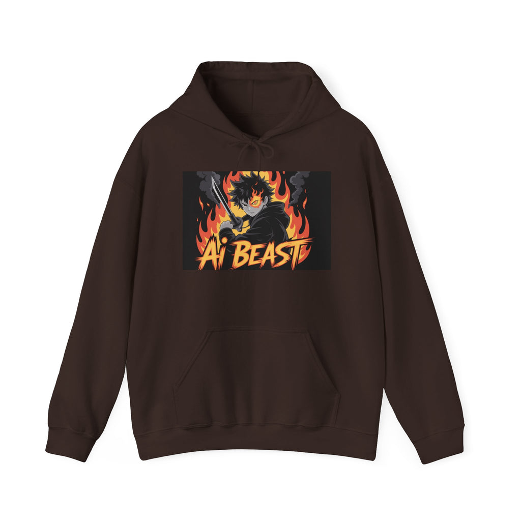 AI  BEAST  " Warrior.exe "  Unisex Heavy Blend™ Hooded Sweatshirt