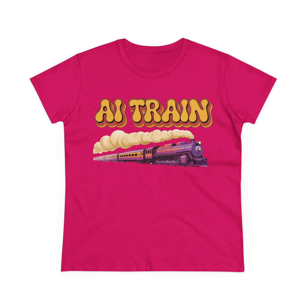 AI TRAIN  "Quantum Rail System" Women's Midweight Cotton Tee