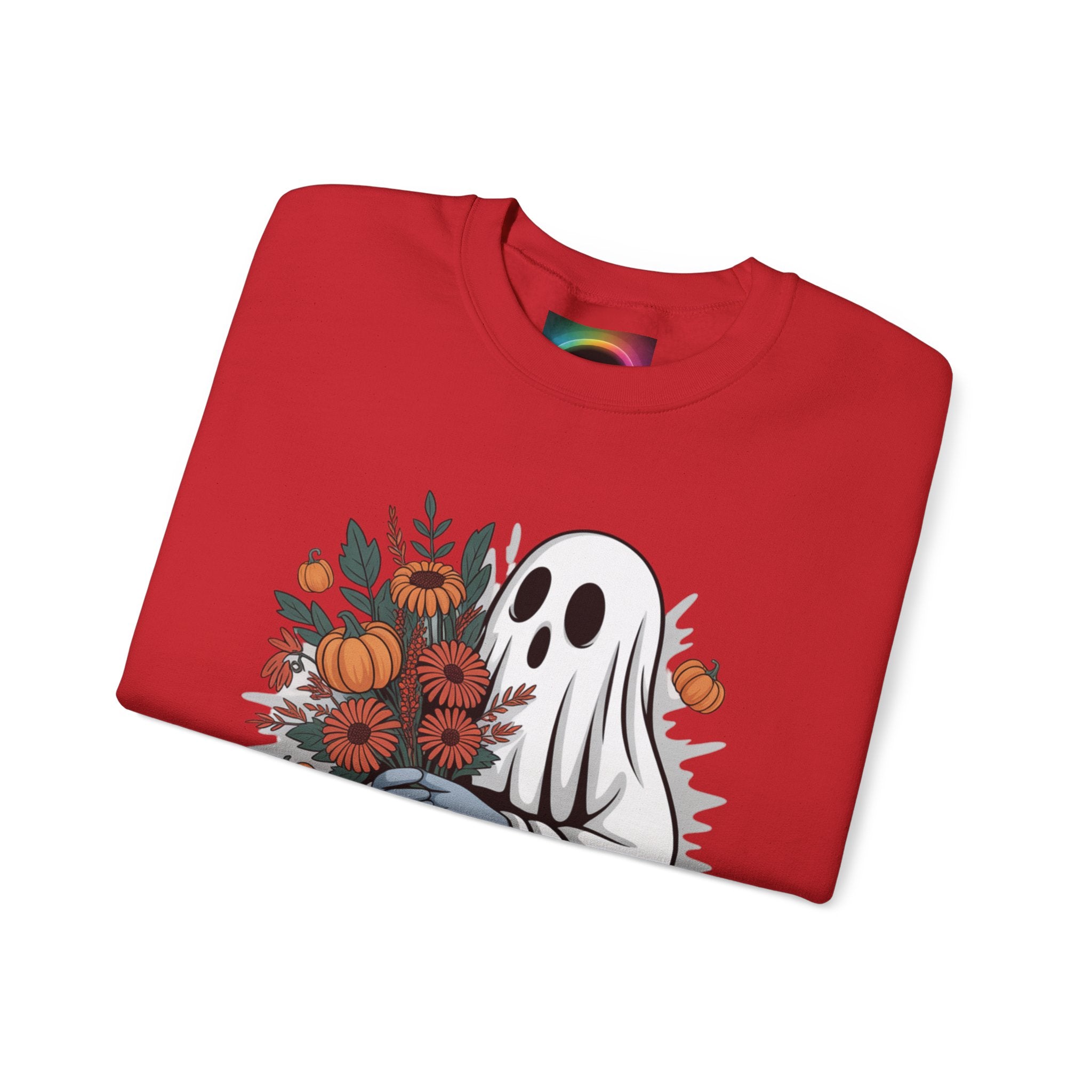 AI Weird "Glitch Garden  Ghost" Unisex Garment-Dyed Sweatshirt
