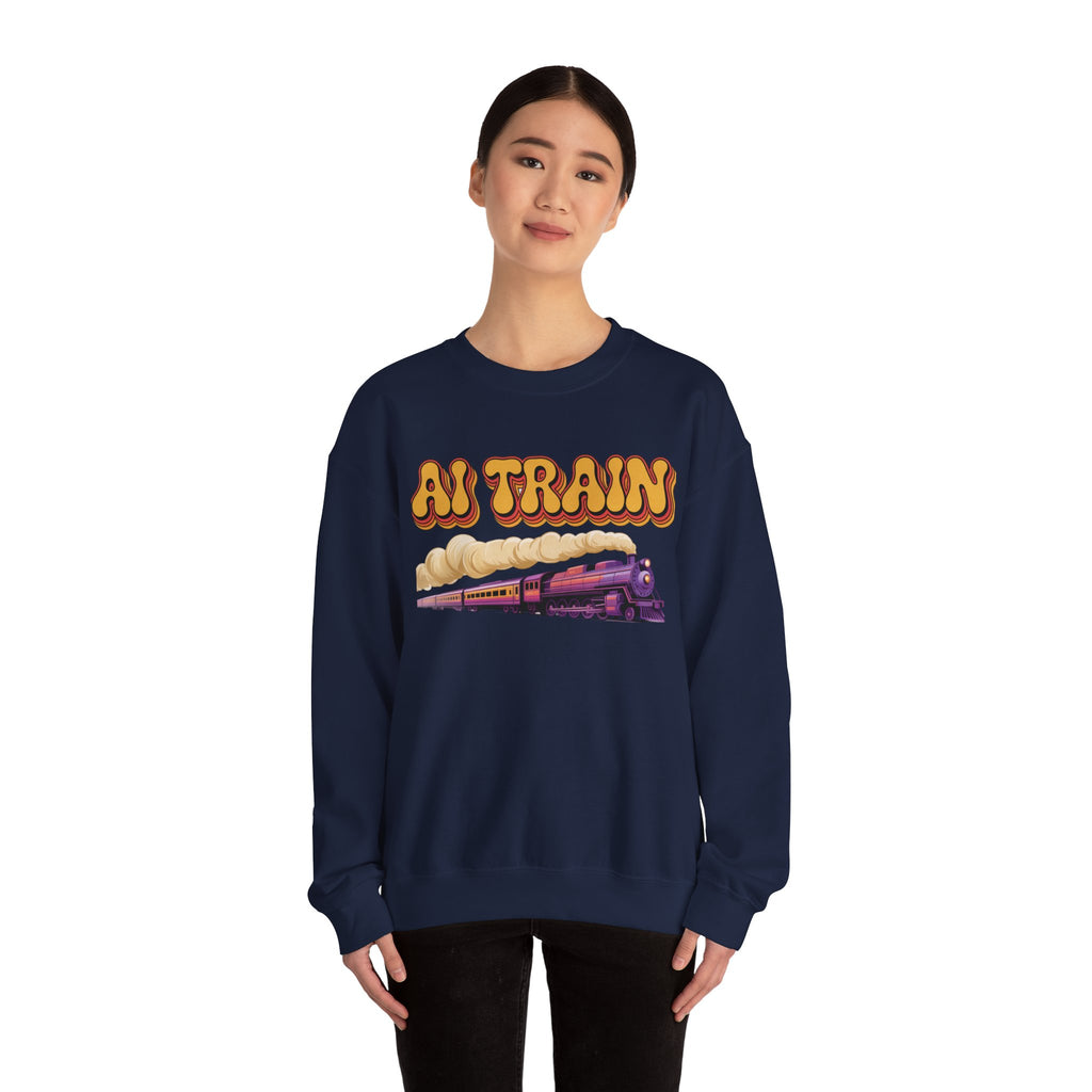 AI TRAIN  "Quantum Rail System" Unisex Heavy Blend™ Crewneck Sweatshirt