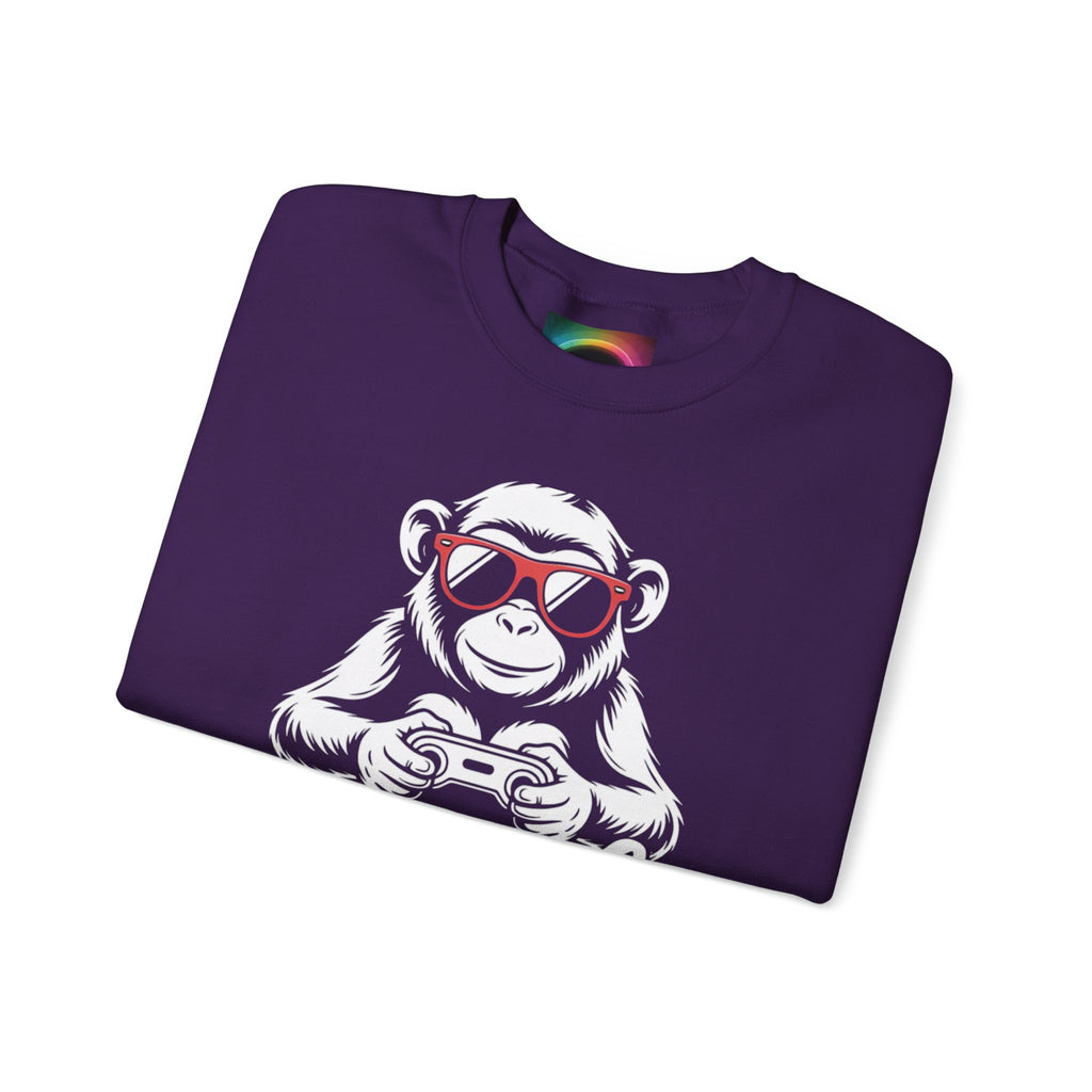 AI Is Life "GAMER CHIMP ELITE" Unisex Graphic Crewneck Sweatshirt