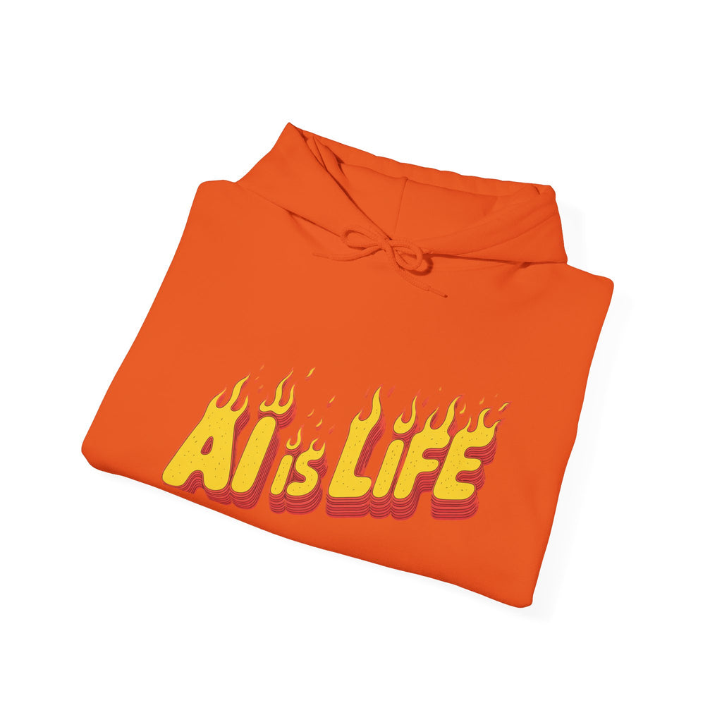 AI is LIFE “FLAME CODE” Unisex Heavy Blend™ Hooded Sweatshirt