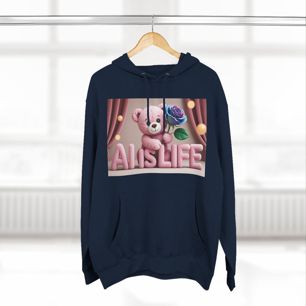 AI IS LIFE  "CUTE CIRCUIT" Three-Panel Fleece Hoodie