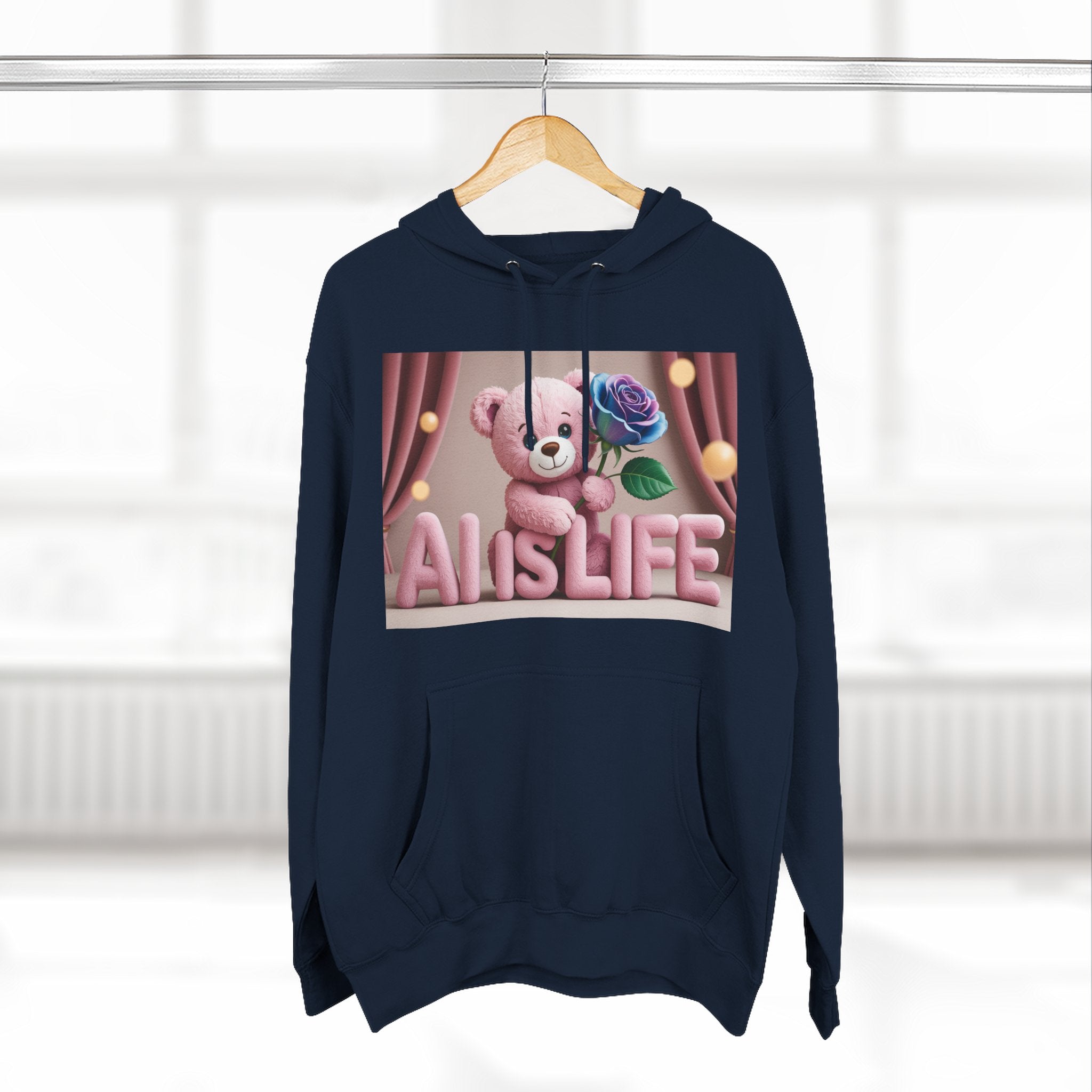 AI IS LIFE  "CUTE CIRCUIT" Three-Panel Fleece Hoodie