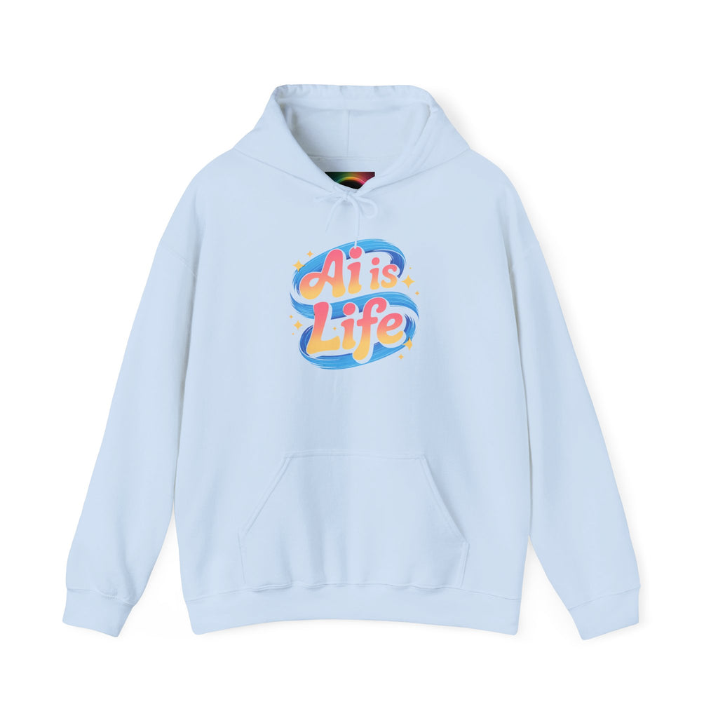 AI is Life "COSMIC SWIRL" — Retro Colorful Graphic Pullover Hoodie